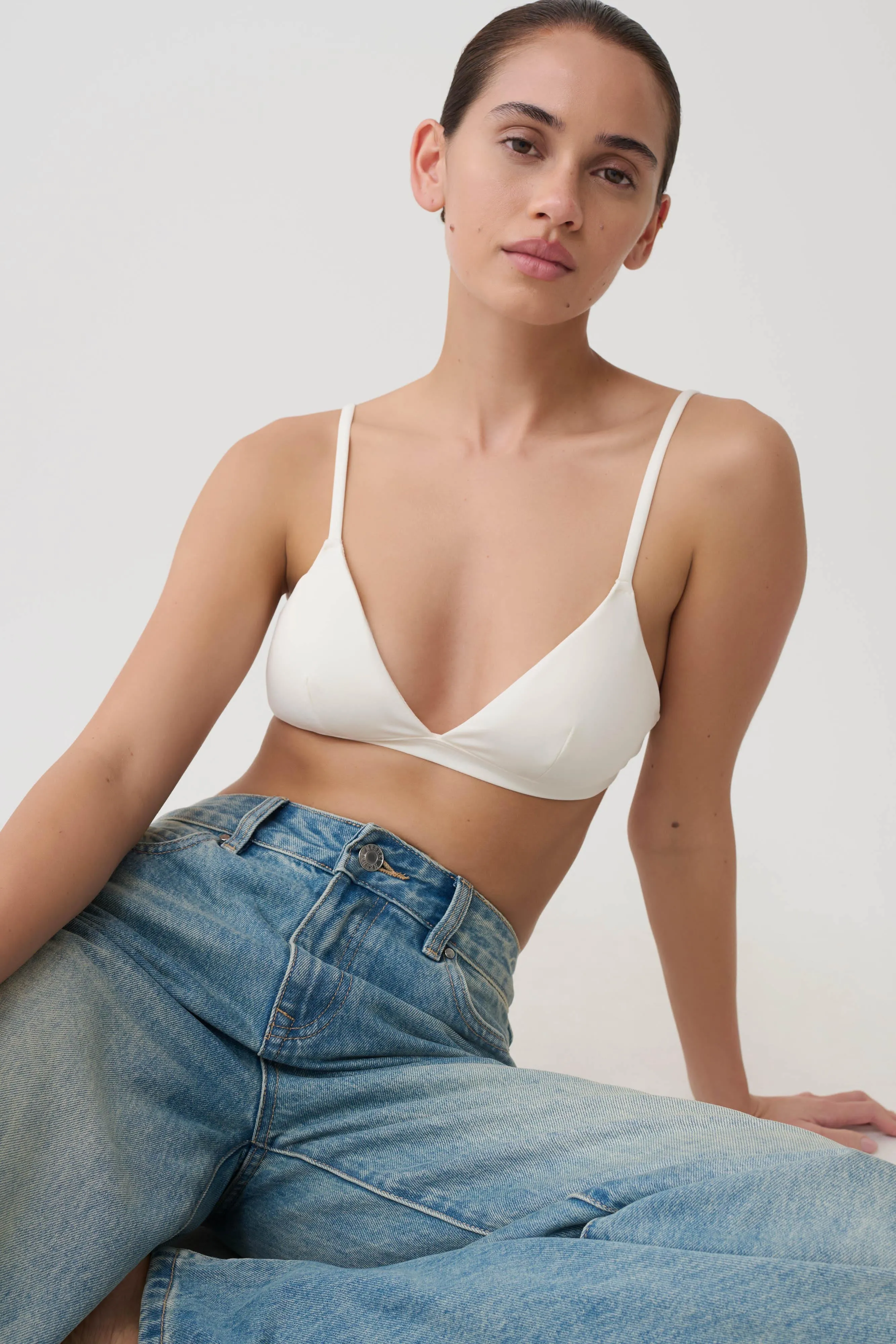 Kels Micro Triangle Bralette - White sold by Meshki product image thumbnail 3