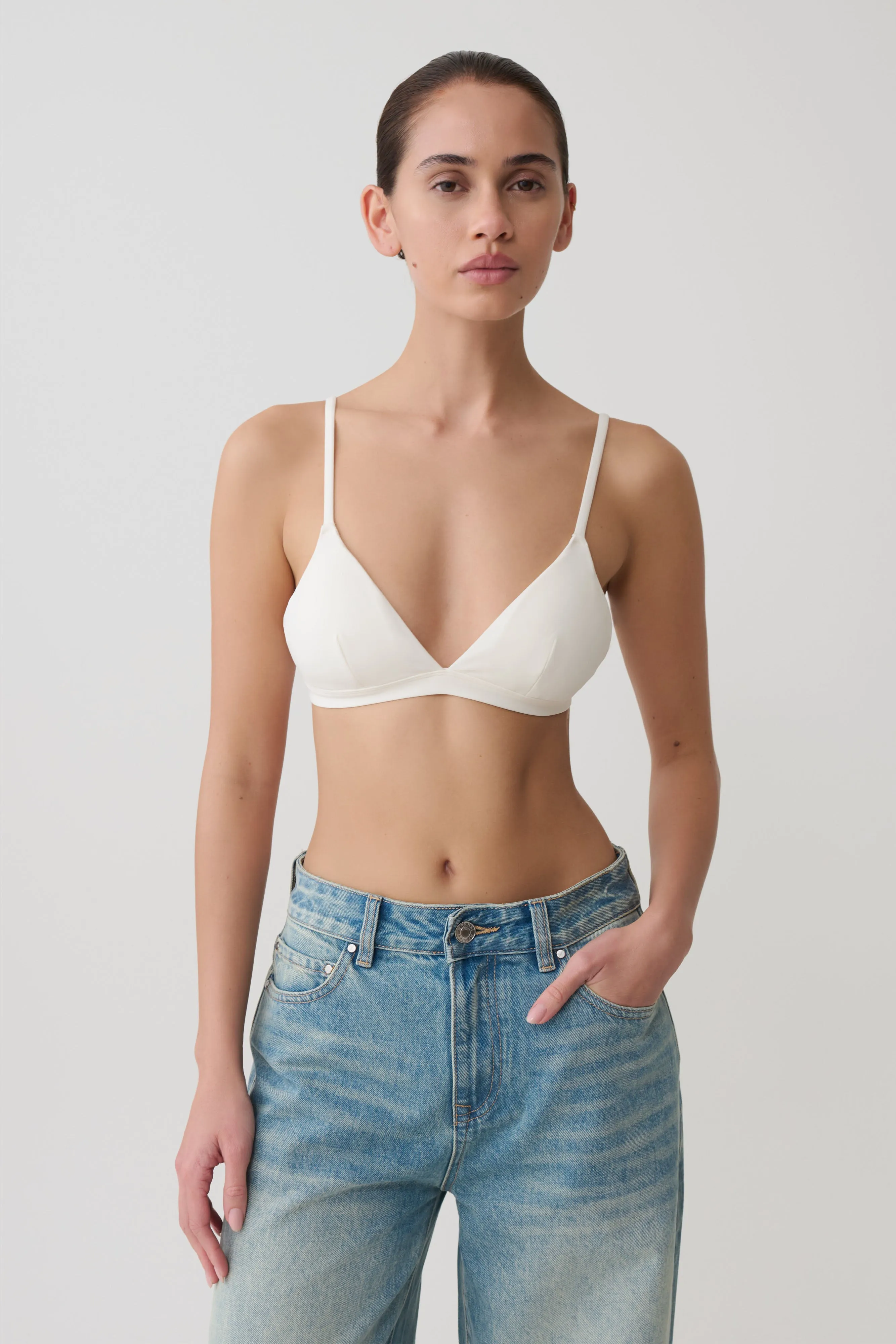 Kels Micro Triangle Bralette - White sold by Meshki product image thumbnail 4