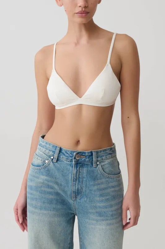 Kels Micro Triangle Bralette - White made by Meshki