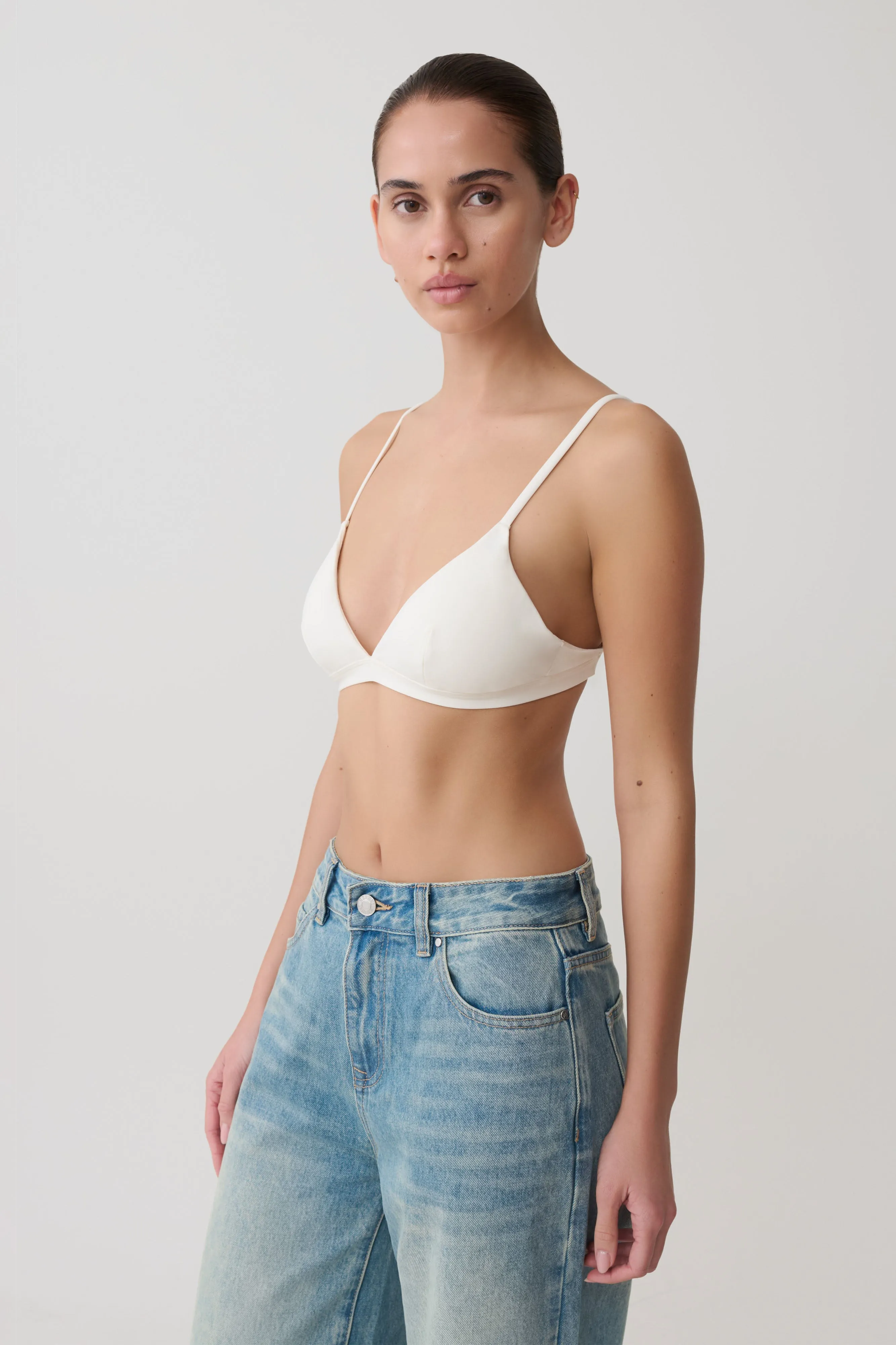 Kels Micro Triangle Bralette - White sold by Meshki product image thumbnail 5
