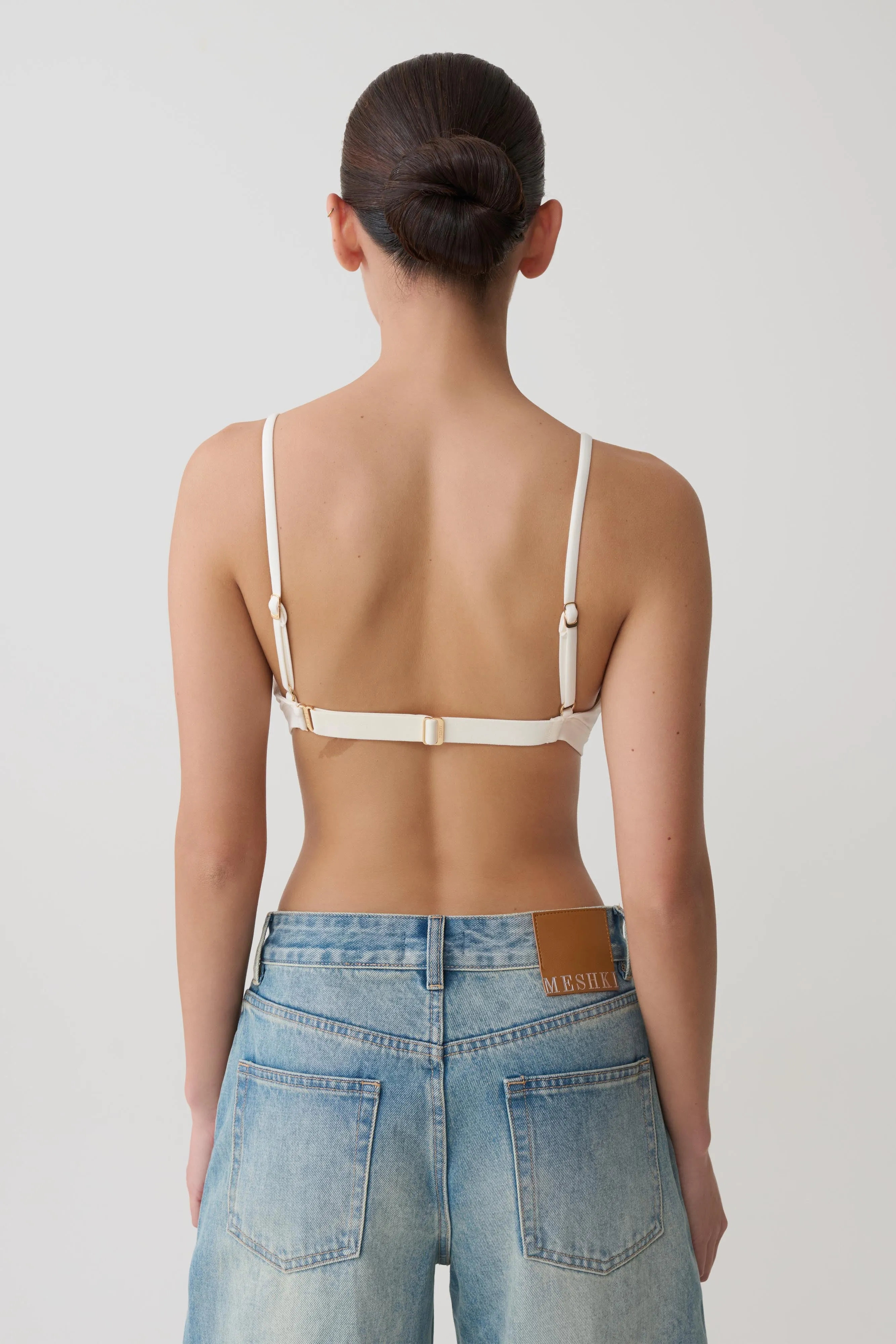 Kels Micro Triangle Bralette - White sold by Meshki product image thumbnail 2