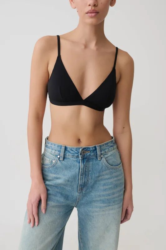 Kels Micro Triangle Bralette - Black made by Meshki