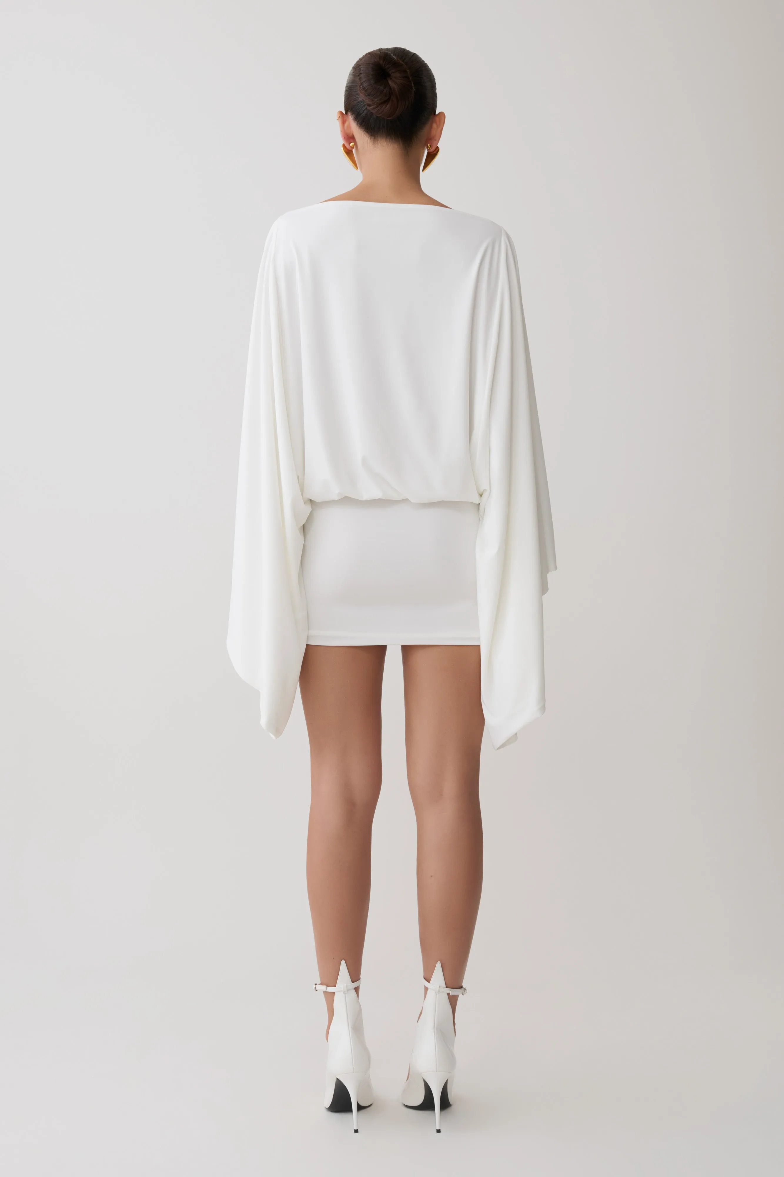 Jessy Draped Mini Dress - Ivory sold by Meshki product image thumbnail 2