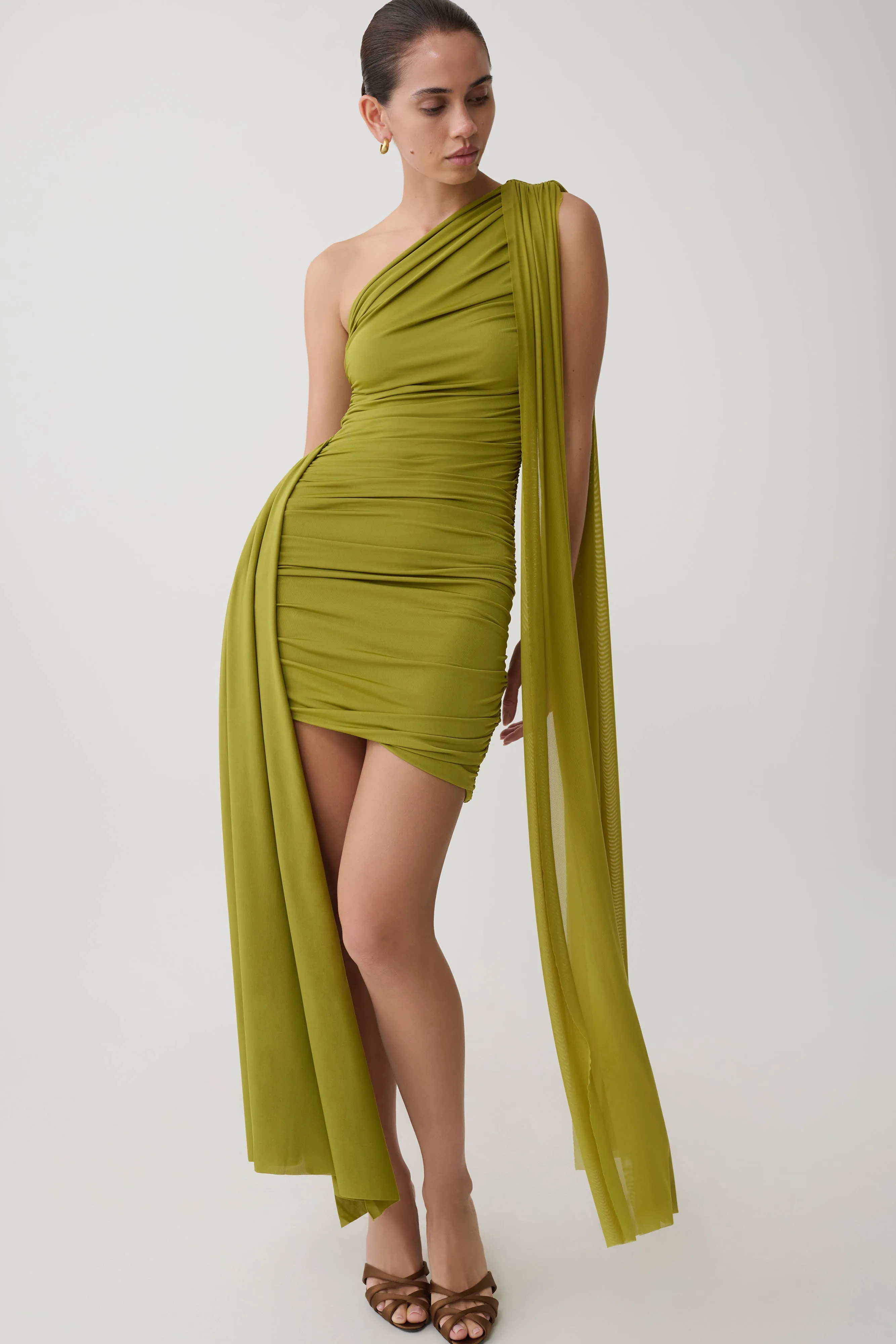 Asher Mini Dress - Olive sold by Meshki product image thumbnail 3