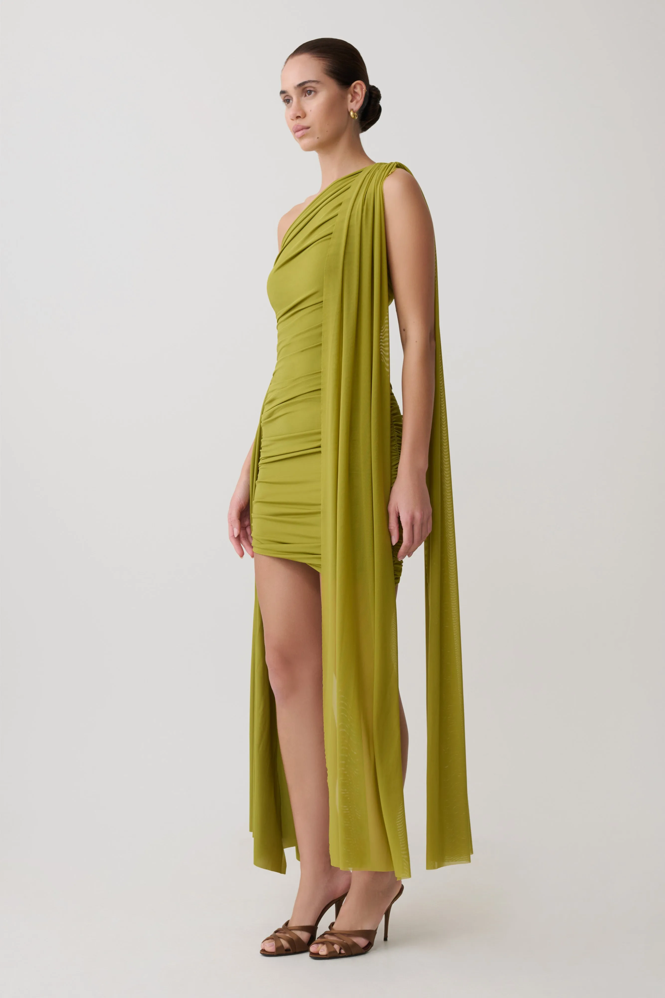 Asher Mini Dress - Olive sold by Meshki product image thumbnail 4