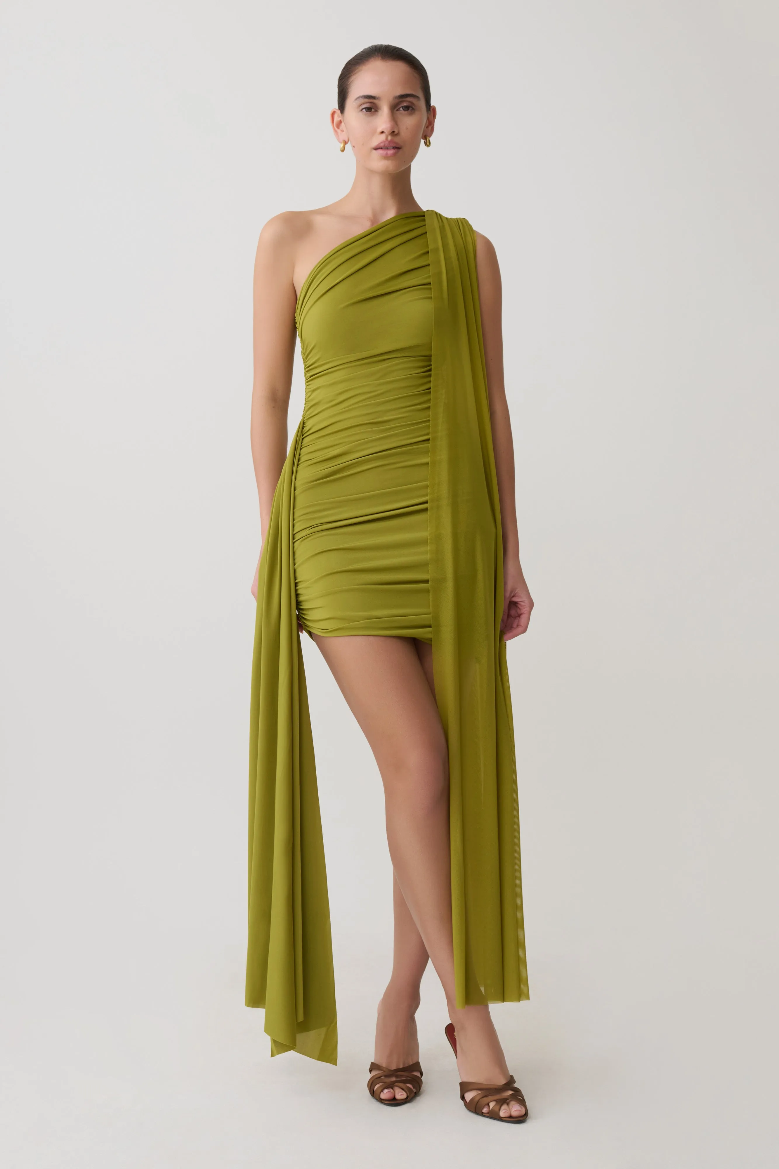 Asher Mini Dress - Olive sold by Meshki product image thumbnail 5