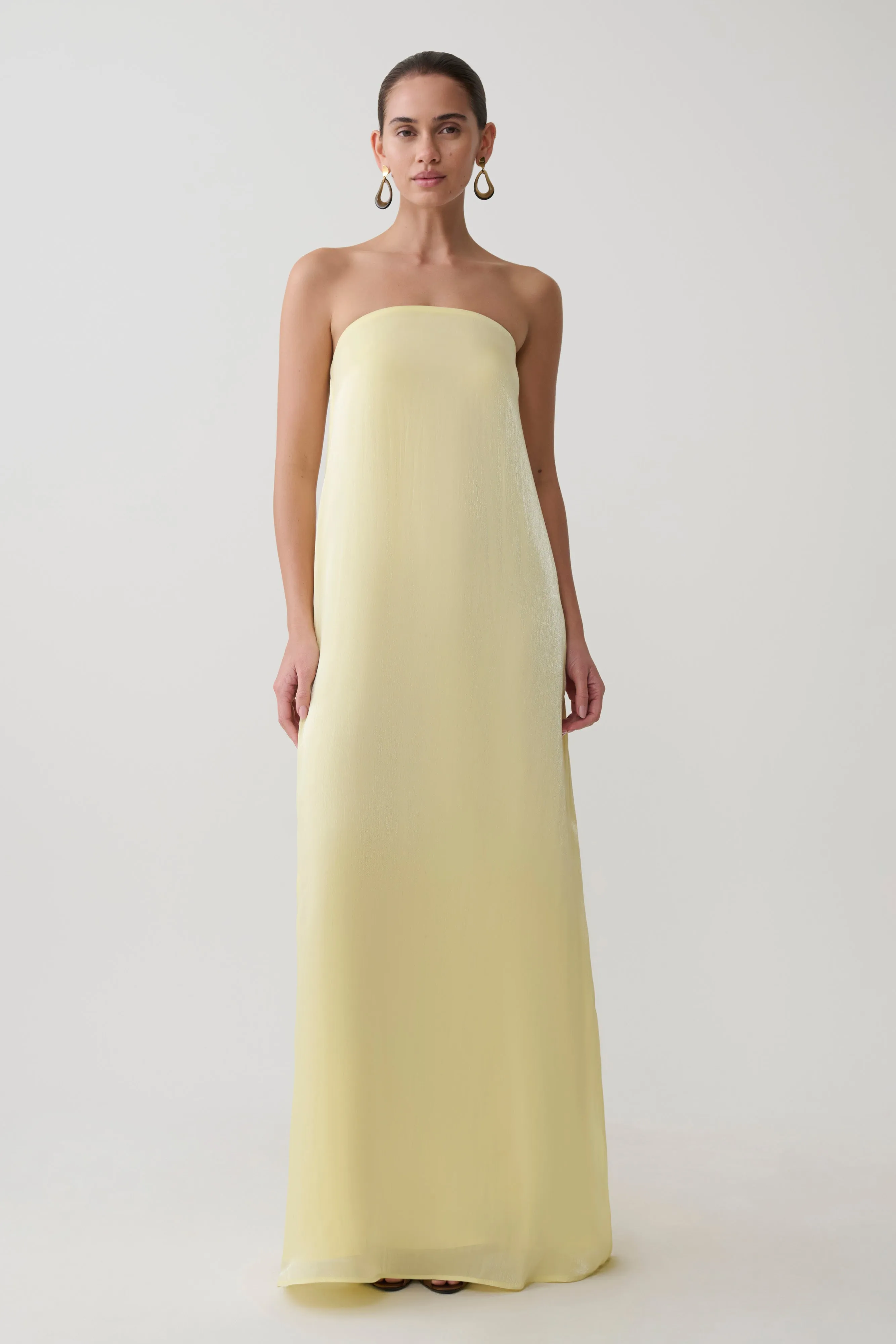 Olivia Strapless Maxi Dress - Lemon sold by Meshki product image thumbnail 4