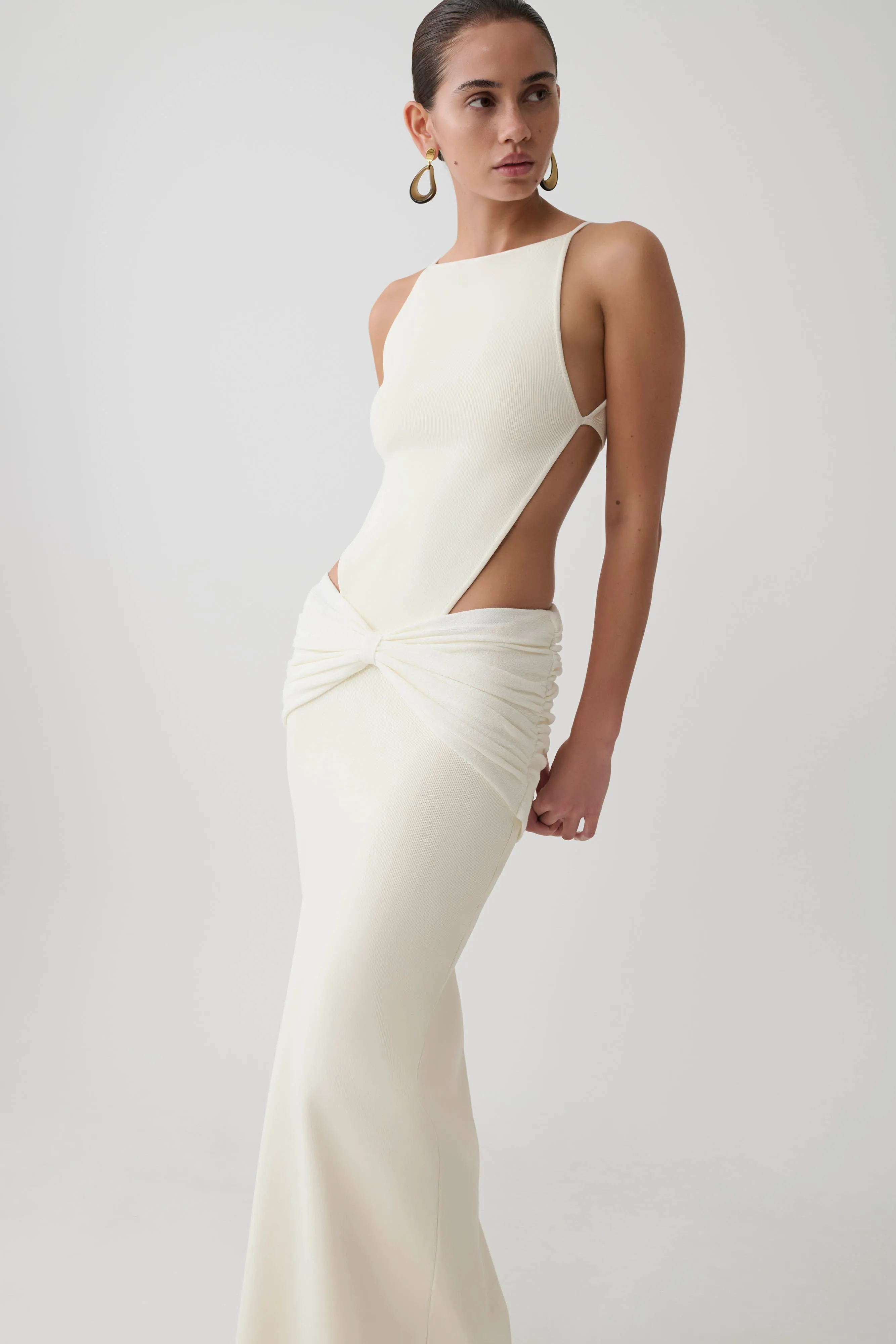 Nathaelie Sleeveless Maxi Dress - White sold by Meshki product image thumbnail 4