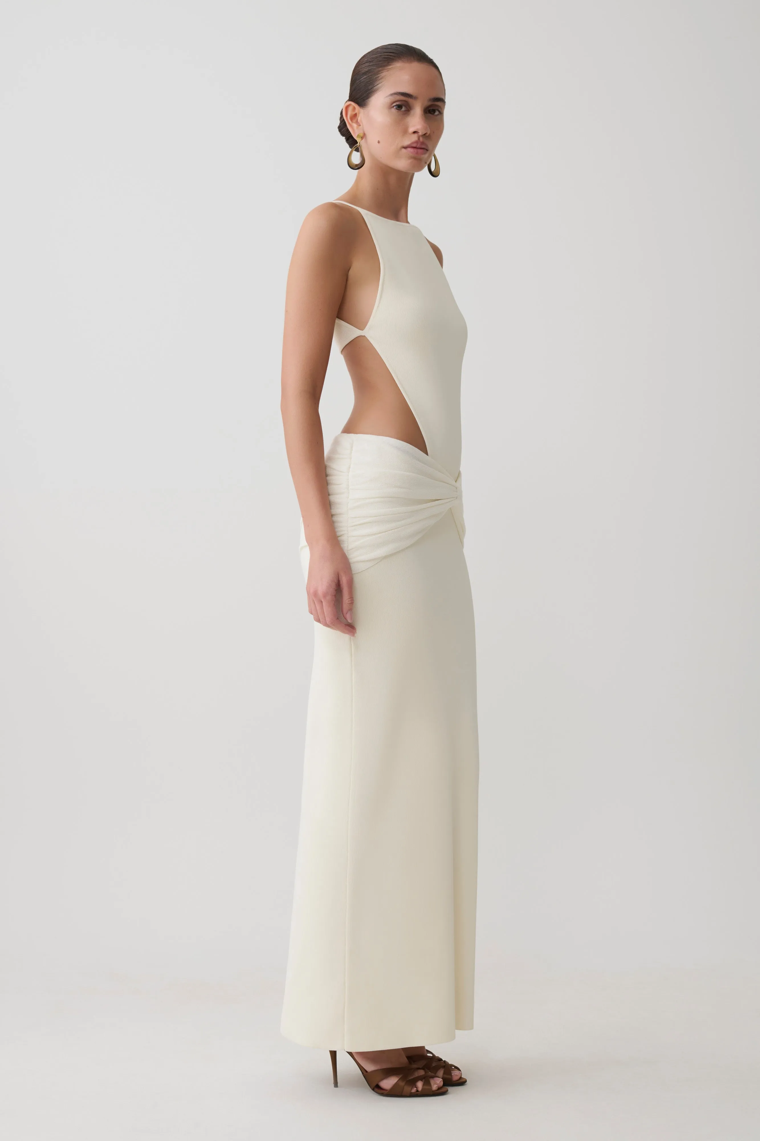 Nathaelie Sleeveless Maxi Dress - White sold by Meshki product image thumbnail 5