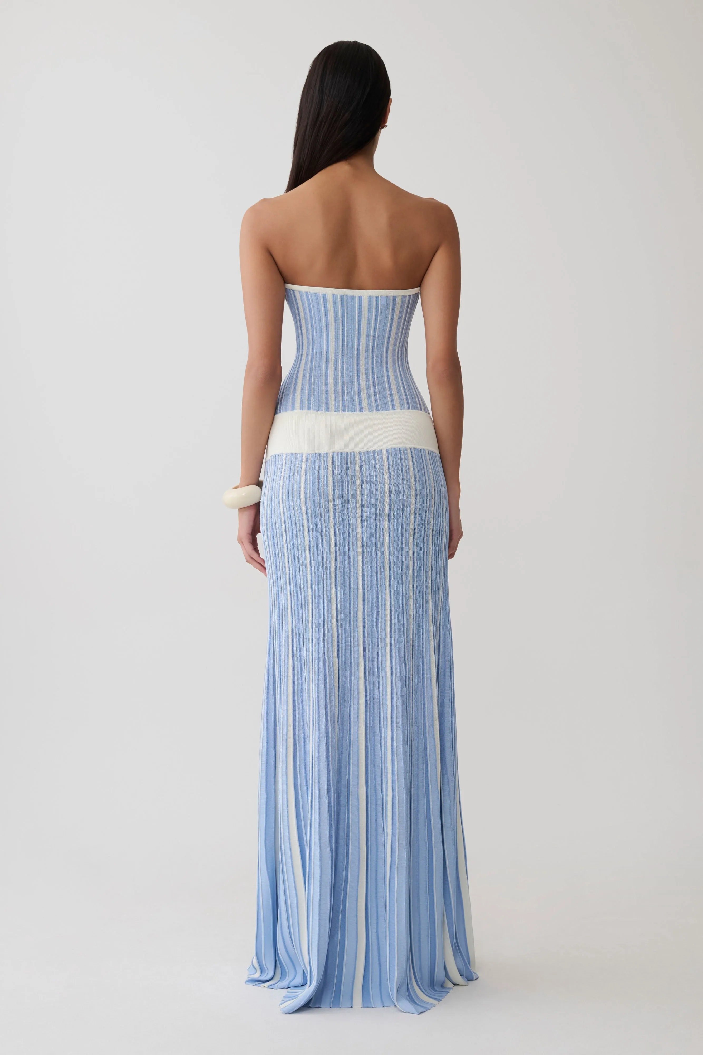 Joyce Stripe Maxi Knit Dress - Blue sold by Meshki product image thumbnail 2
