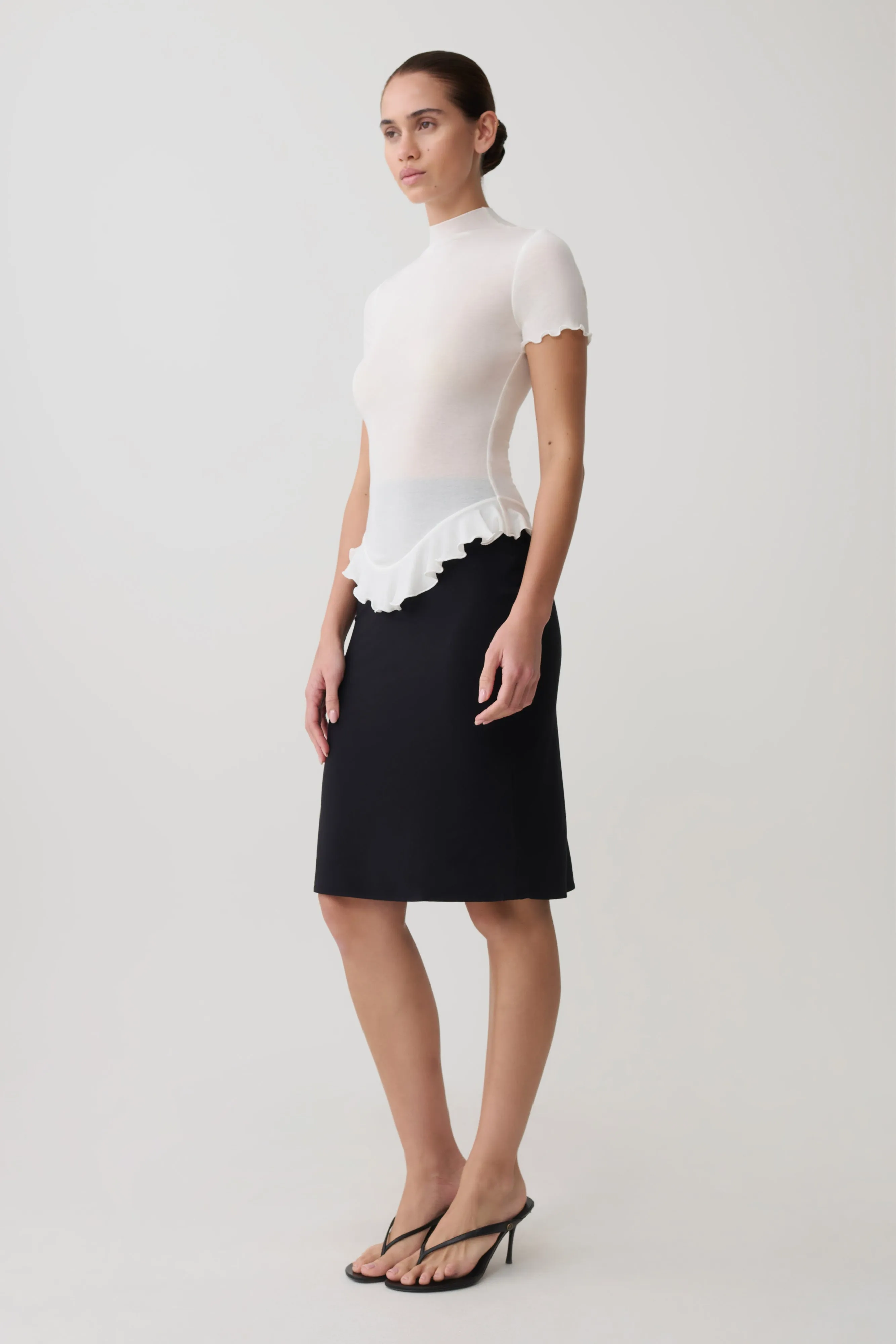 Nira Short Sleeve Ruffle Top - White sold by Meshki product image thumbnail 4