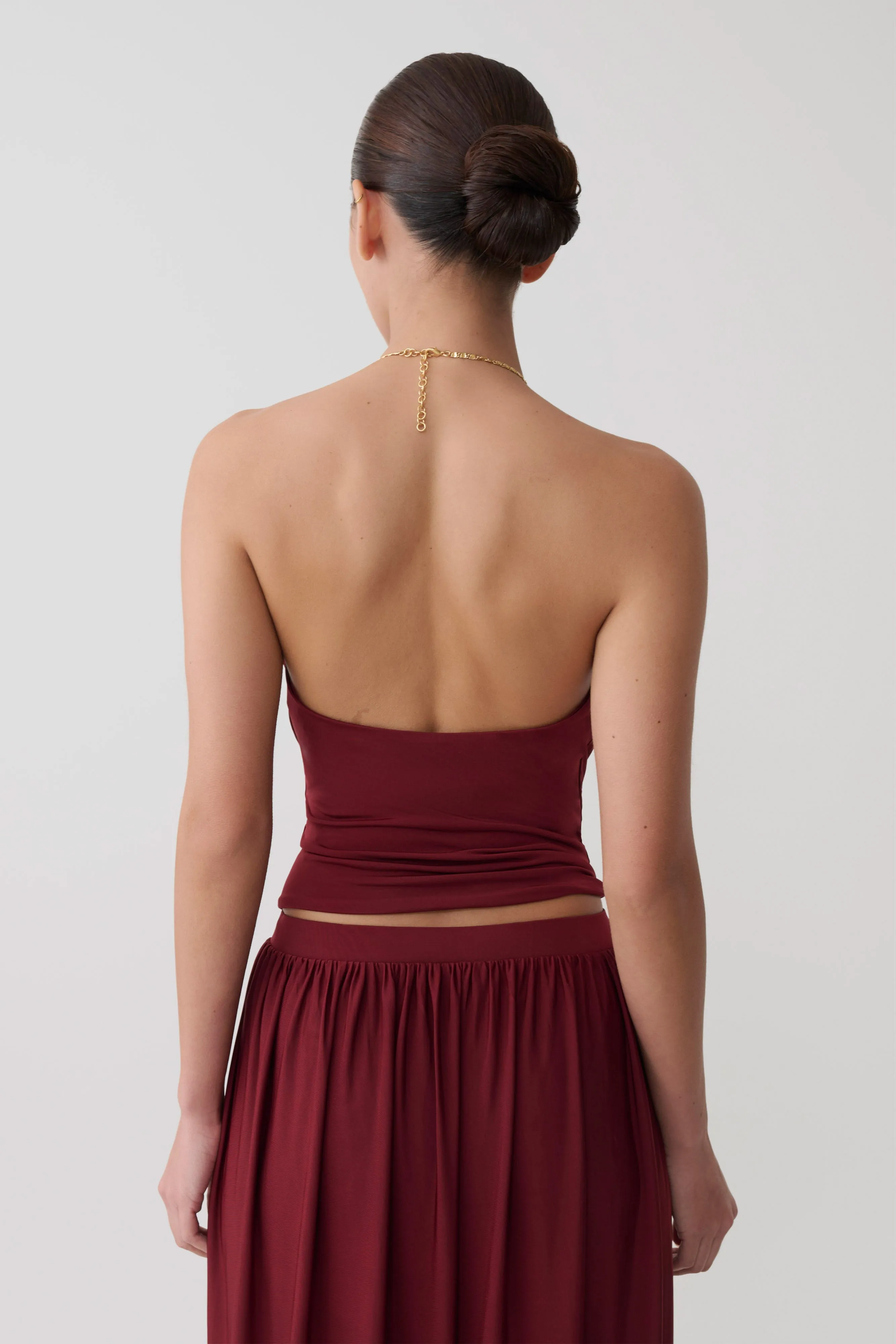 Banks Halter Neck Top With Hardware - Wine sold by Meshki product image thumbnail 2