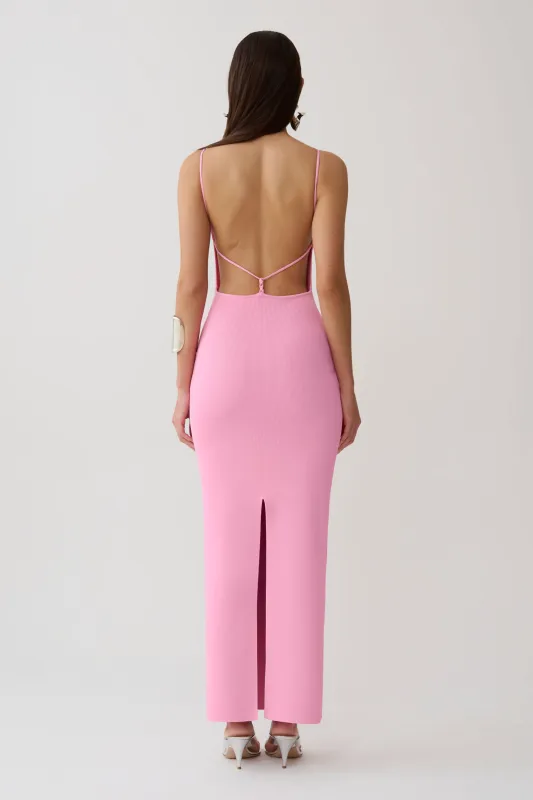 Robin Strappy Back Bandage Maxi Dress - Lipstick Pink made by Meshki