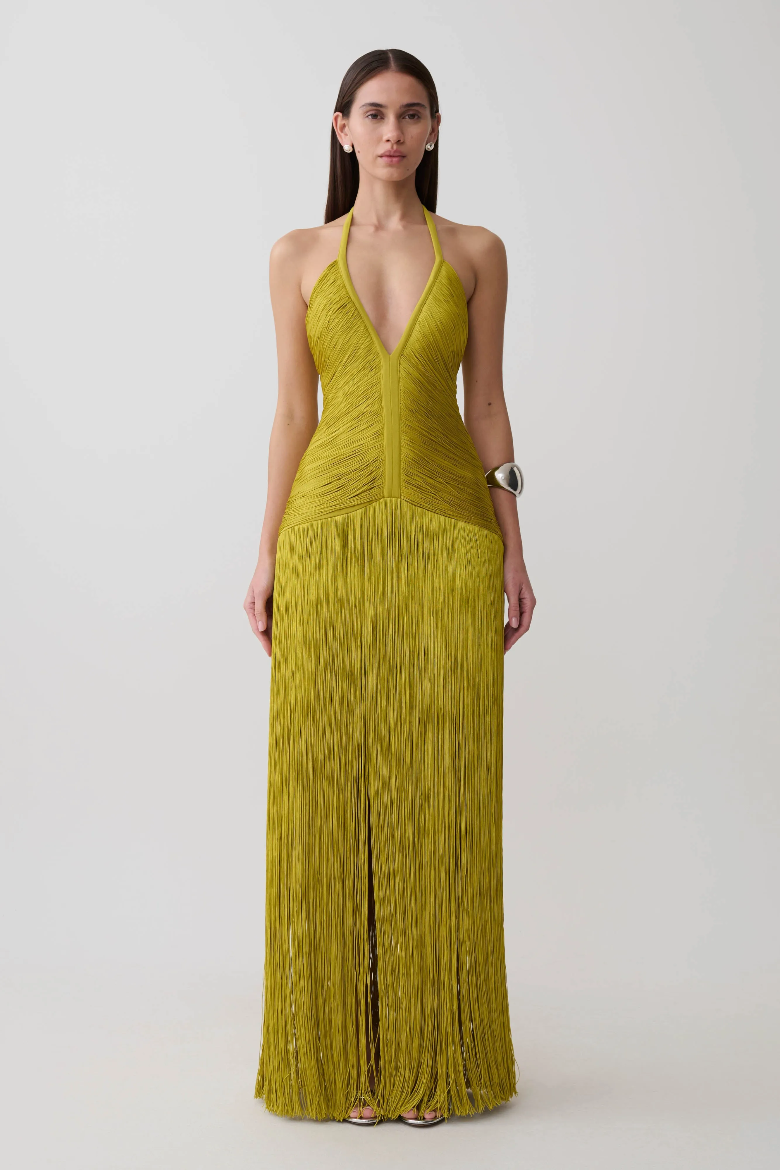 Tiffany Fringe Maxi Dress - Chartreuse sold by Meshki product image thumbnail 2