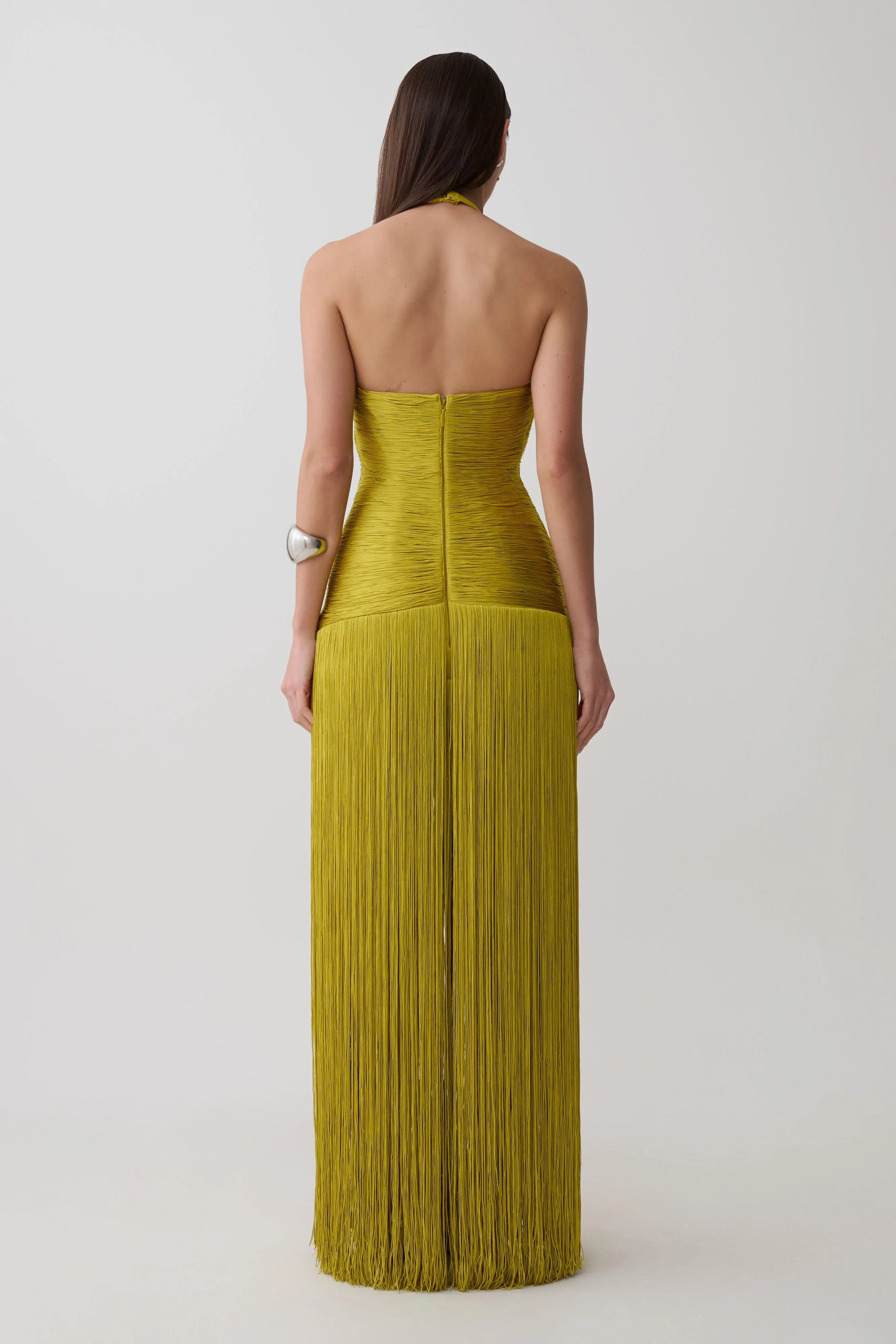 Tiffany Fringe Maxi Dress - Chartreuse sold by Meshki product image thumbnail 4