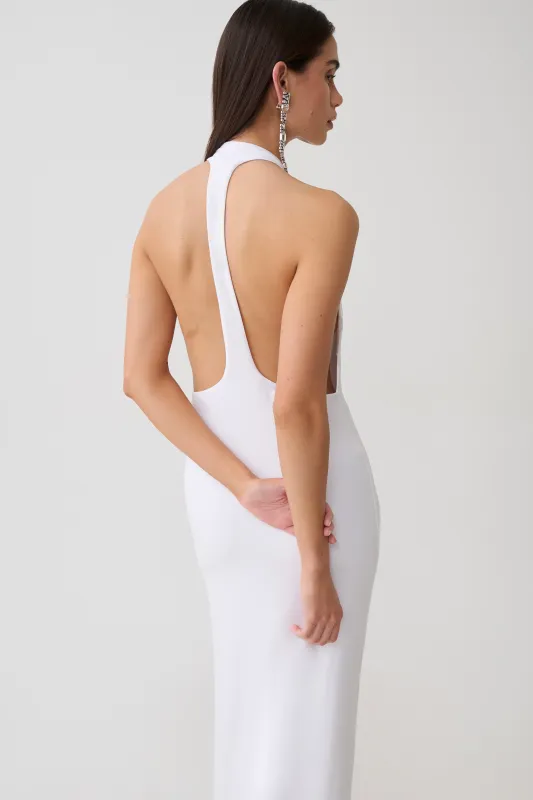 Halley Back T-Strap Maxi Dress - White made by Meshki