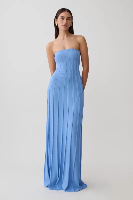 Pia Ribbed Strapless Maxi Dress - Periwinkle made by Meshki