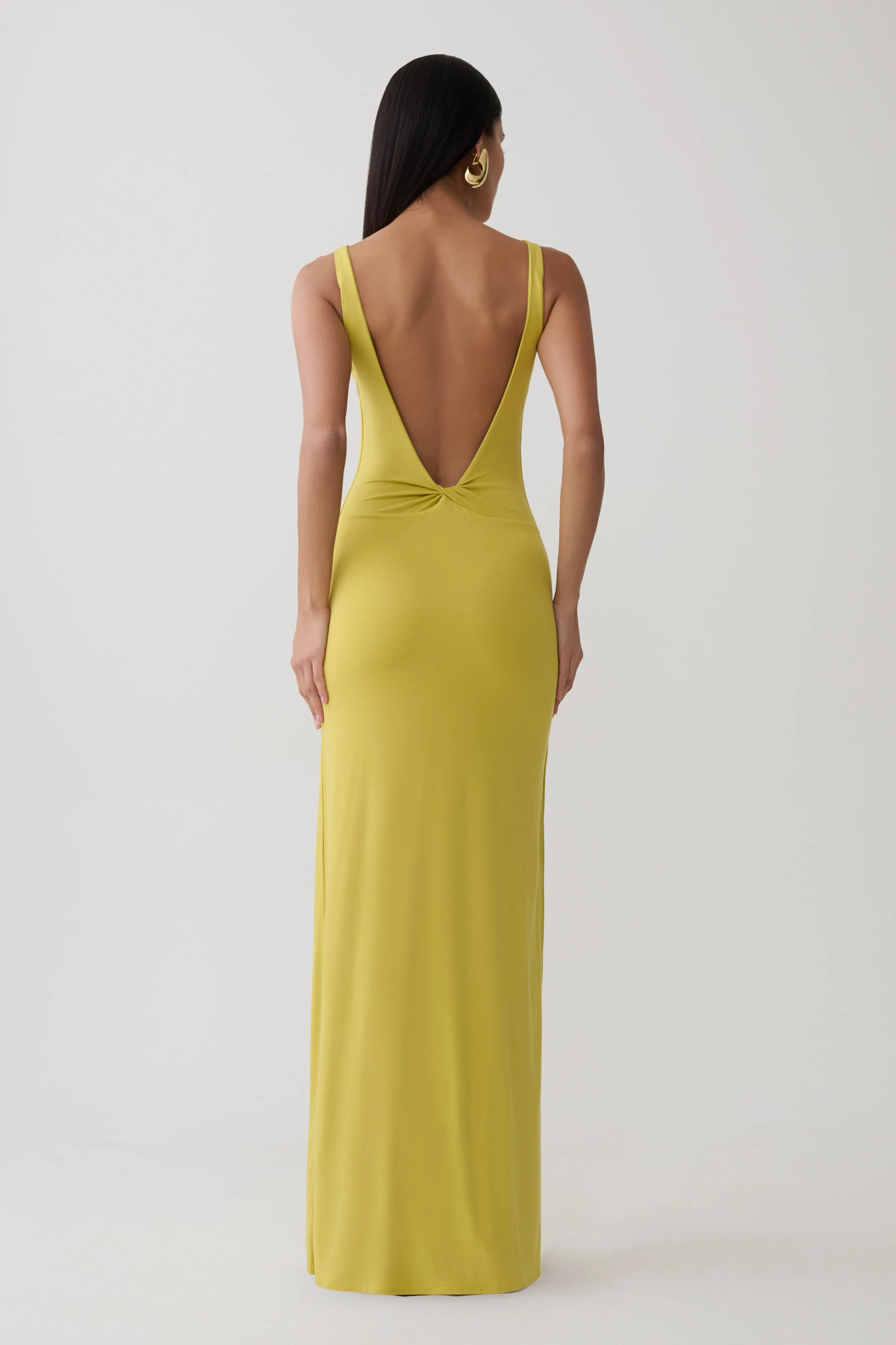 Yura Backless Twist Maxi Dress - Orchard Moss sold by Meshki product image thumbnail 4