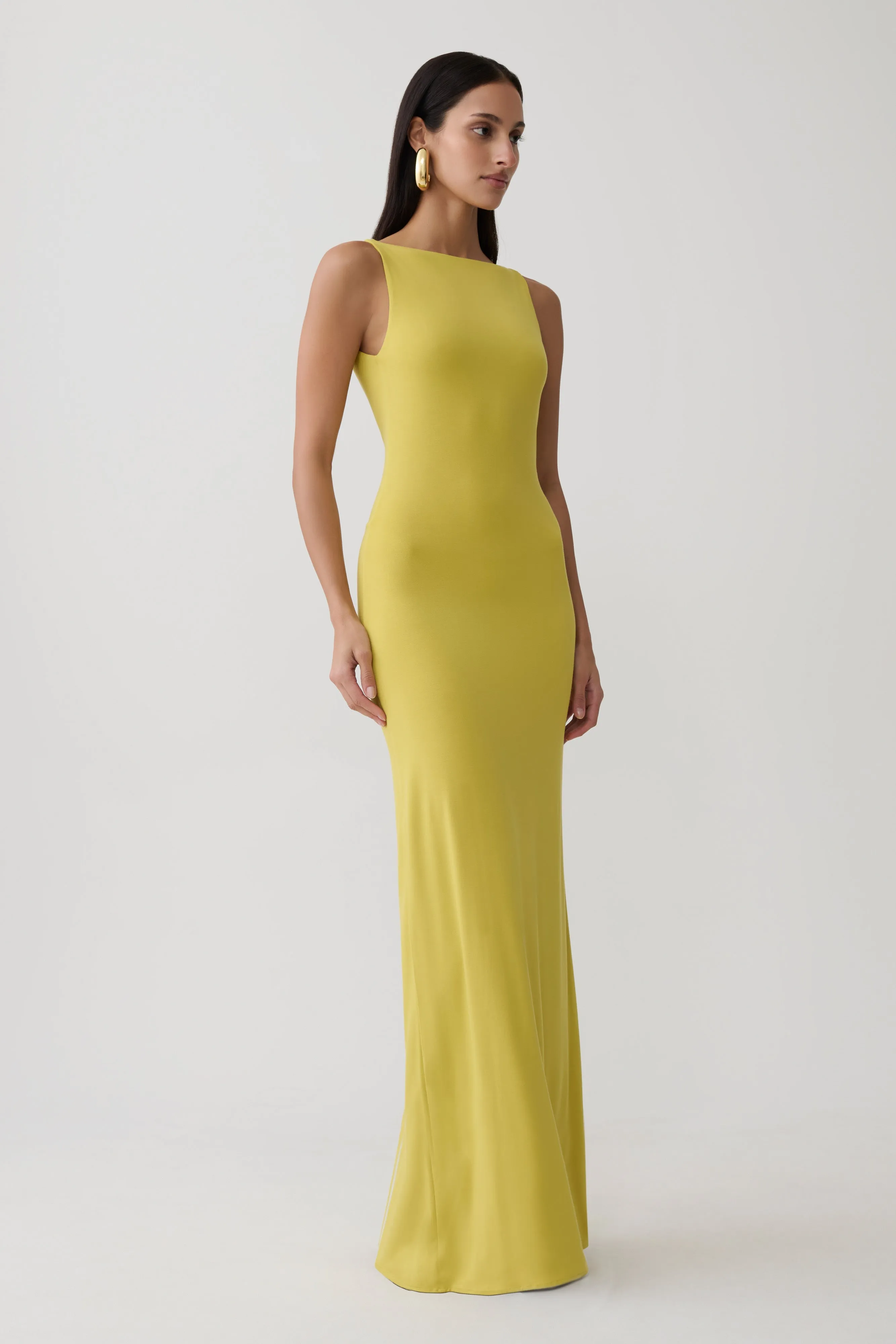 Yura Backless Twist Maxi Dress - Orchard Moss sold by Meshki product image thumbnail 5