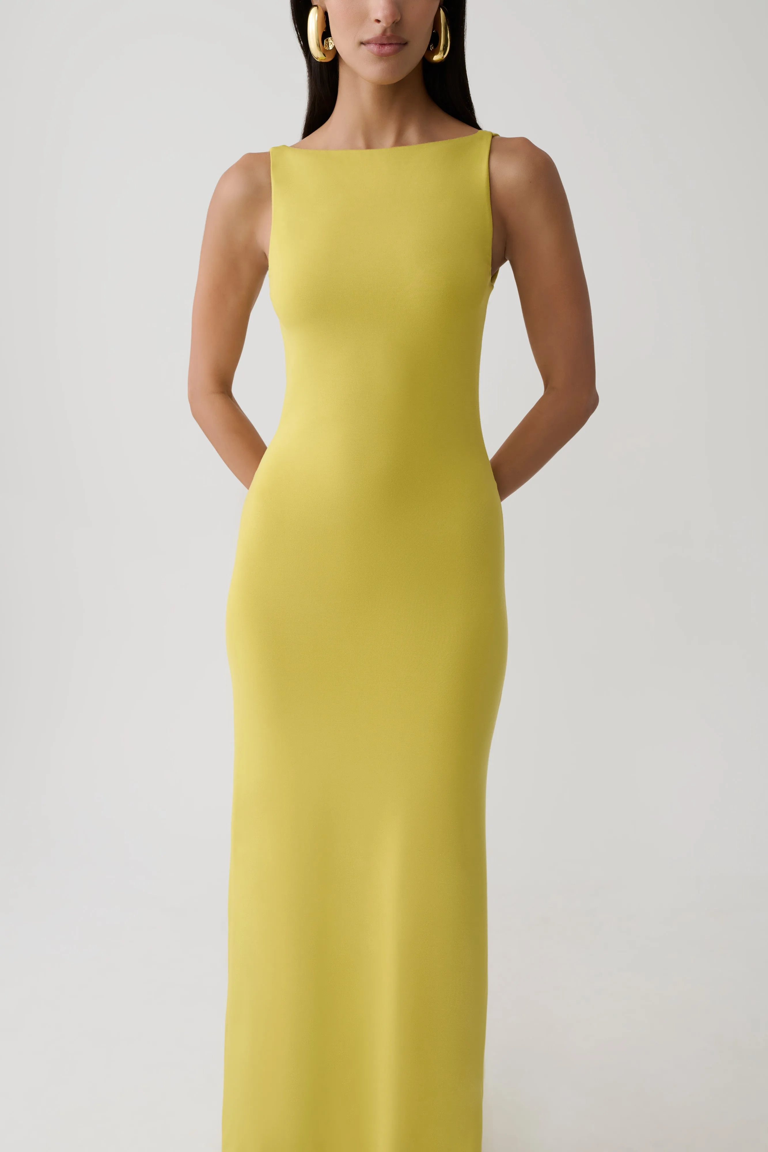 Yura Backless Twist Maxi Dress - Orchard Moss sold by Meshki product image thumbnail 2
