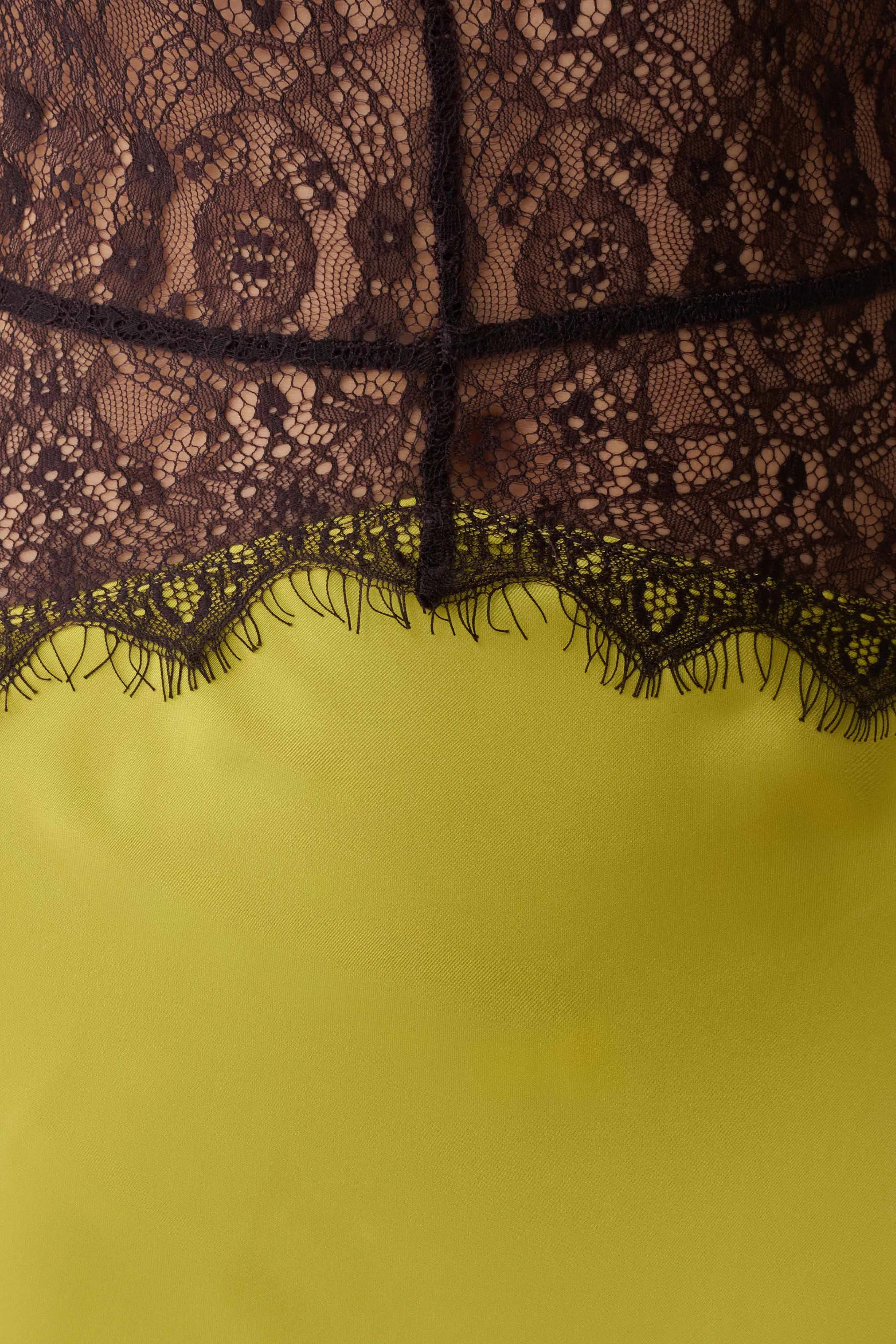 Dinah Lace And Satin Maxi Dress - Chartreuse sold by Meshki product image thumbnail 5