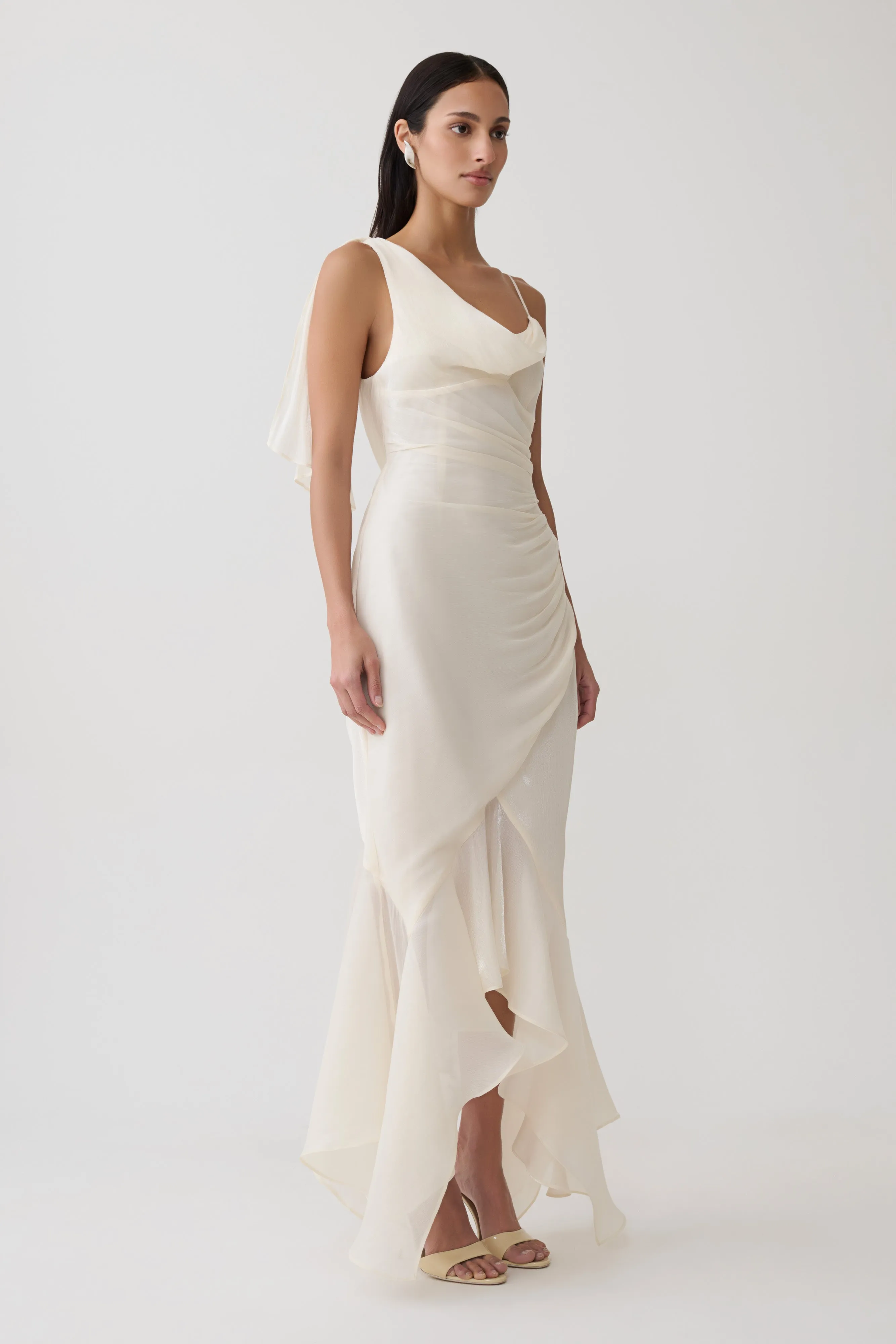 Edith Draped Maxi Dress - Ivory sold by Meshki product image thumbnail 4
