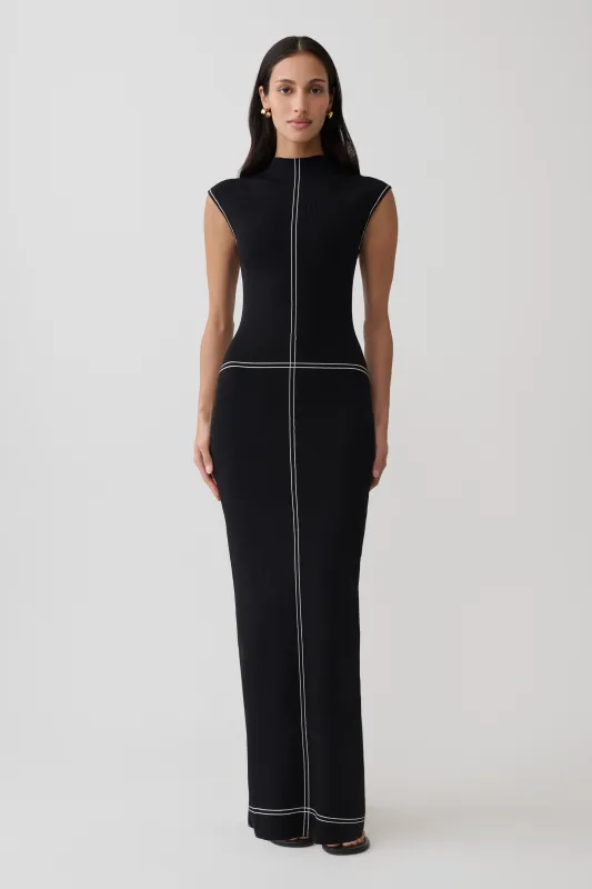 Malone Bandage Knit Midi Dress - Black made by Meshki
