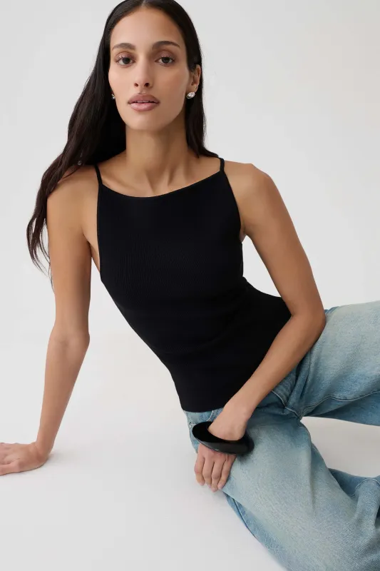 Tara Knit Tank Top - Black made by Meshki
