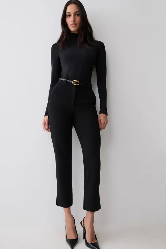 Annabel Long Sleeve High Neck Bodysuit - Black made by Meshki