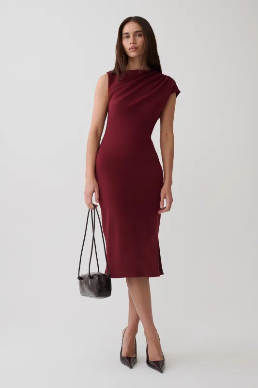 Gloom Midi Dress - Wine made by Meshki