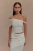 Irene Gathered Knit Top - Ivory sold by Meshki