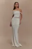 Irene Gathered Knit Maxi Skirt - Ivory sold by Meshki