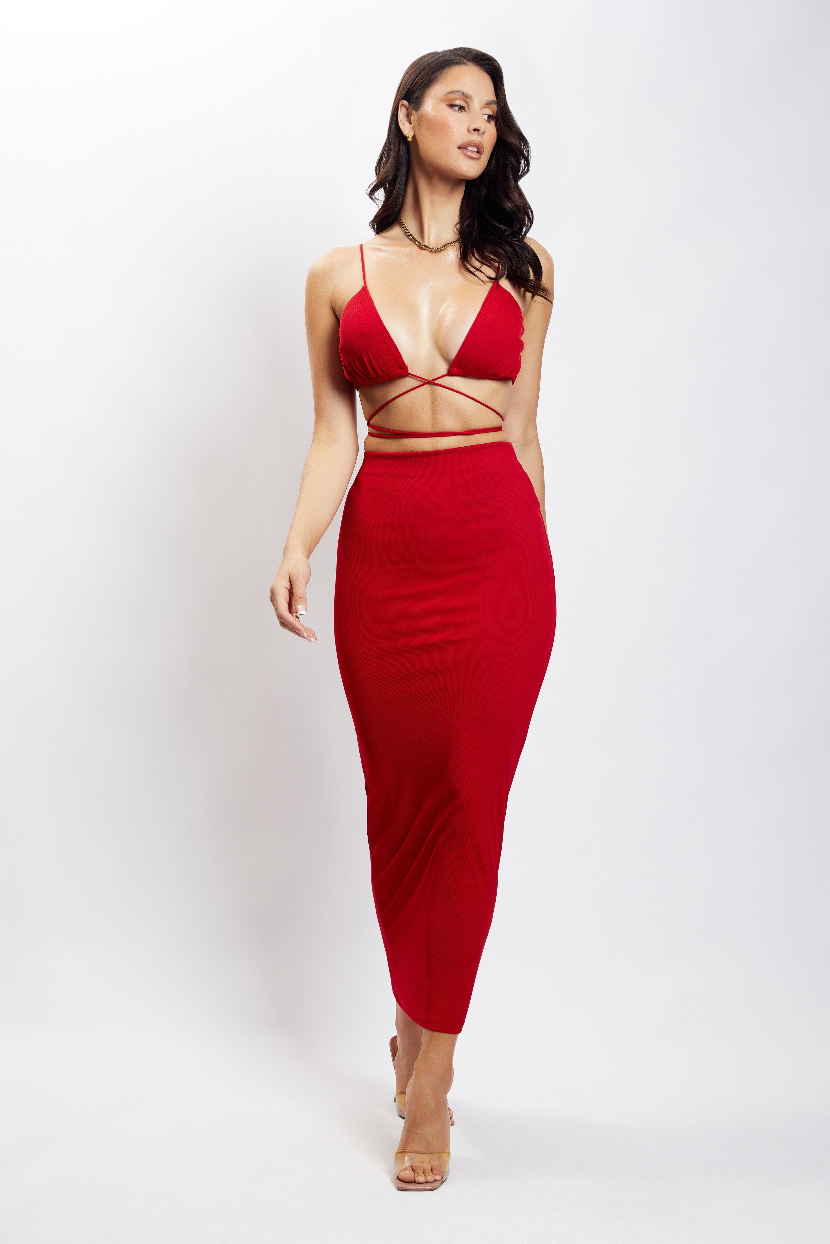 Suzie Triangle Bralette - Chilli Pepper sold by Meshki product image thumbnail 5