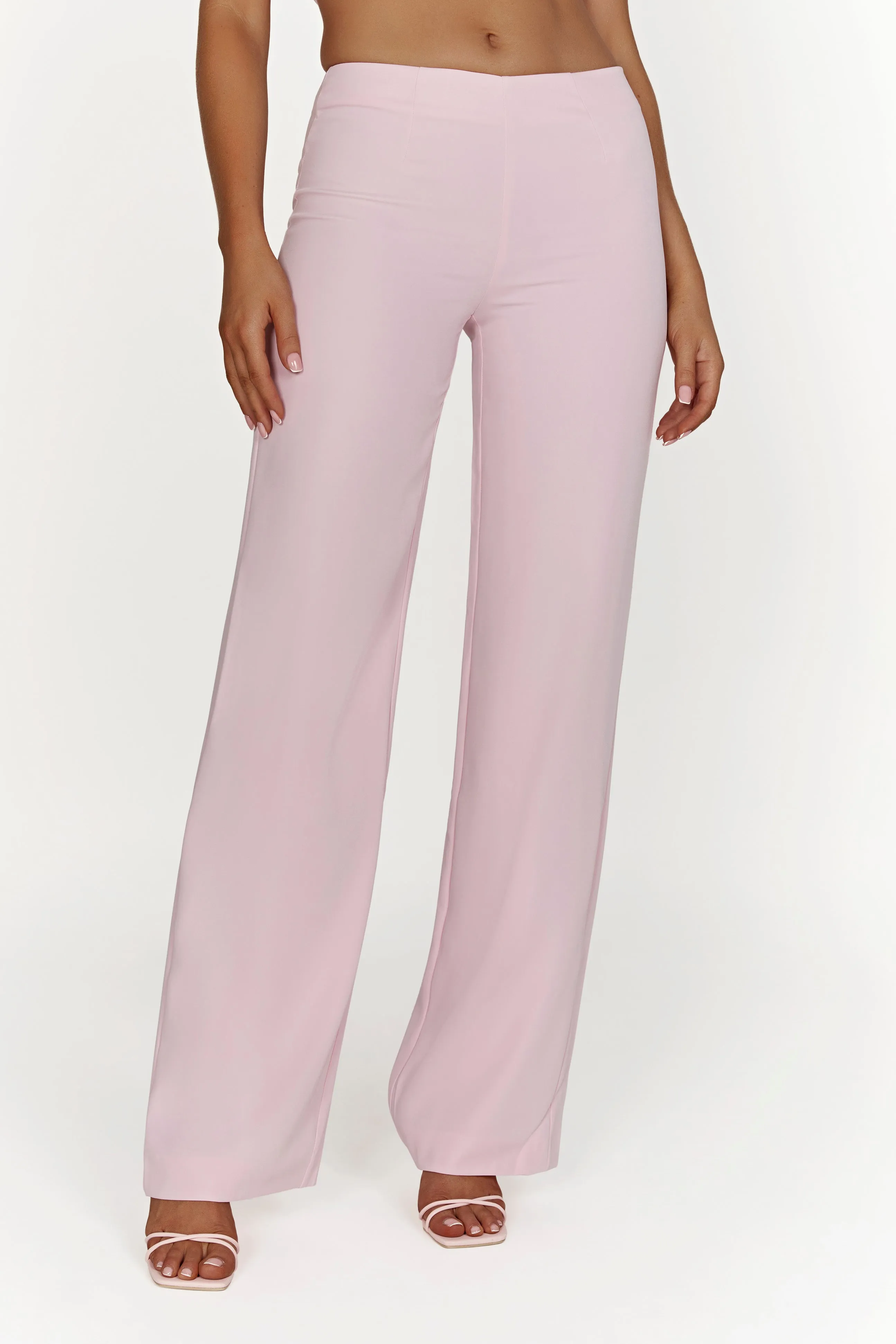Laurie Low Rise Suiting Pant - Blush Pink sold by Meshki product image thumbnail 3