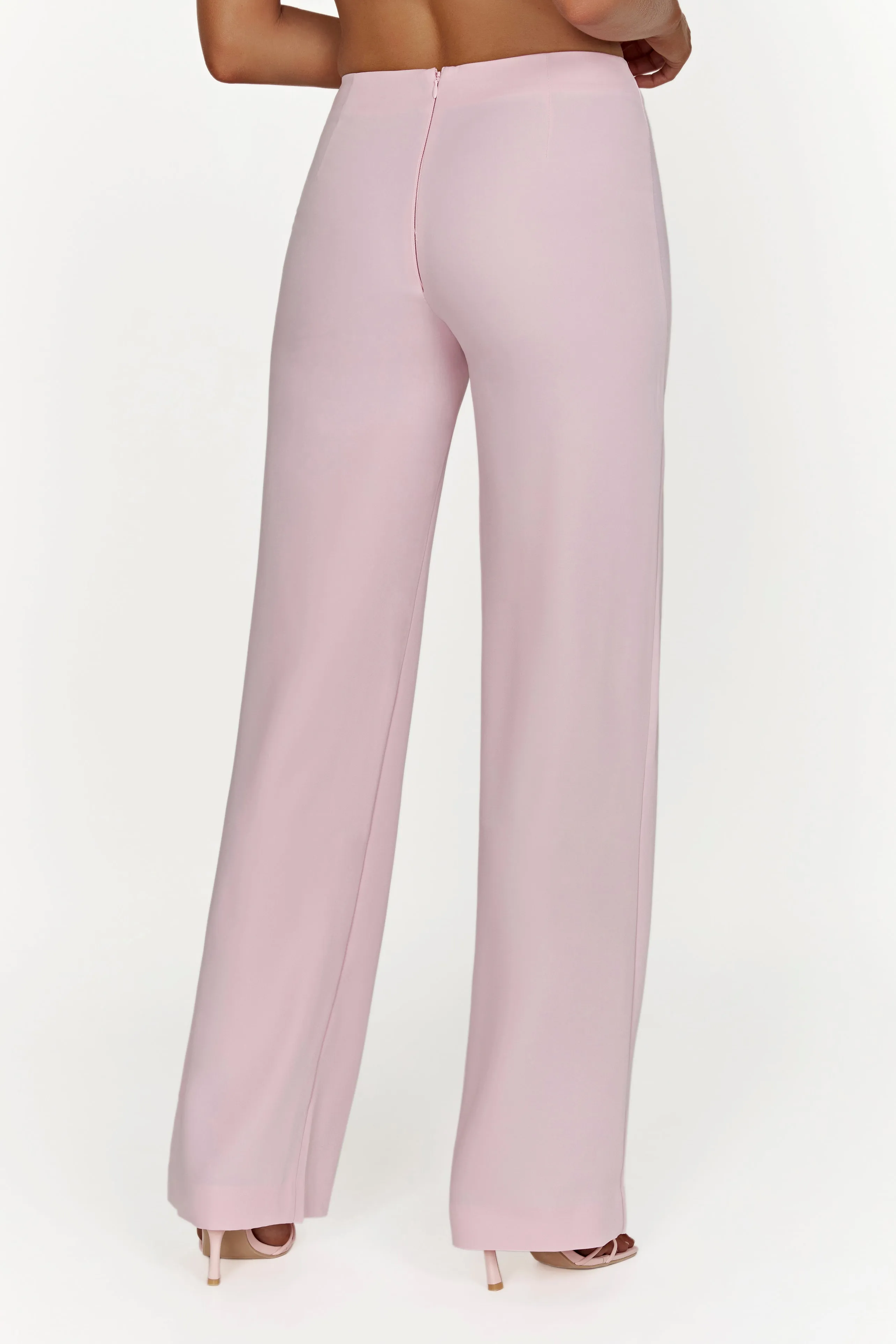 Laurie Low Rise Suiting Pant - Blush Pink sold by Meshki product image thumbnail 4