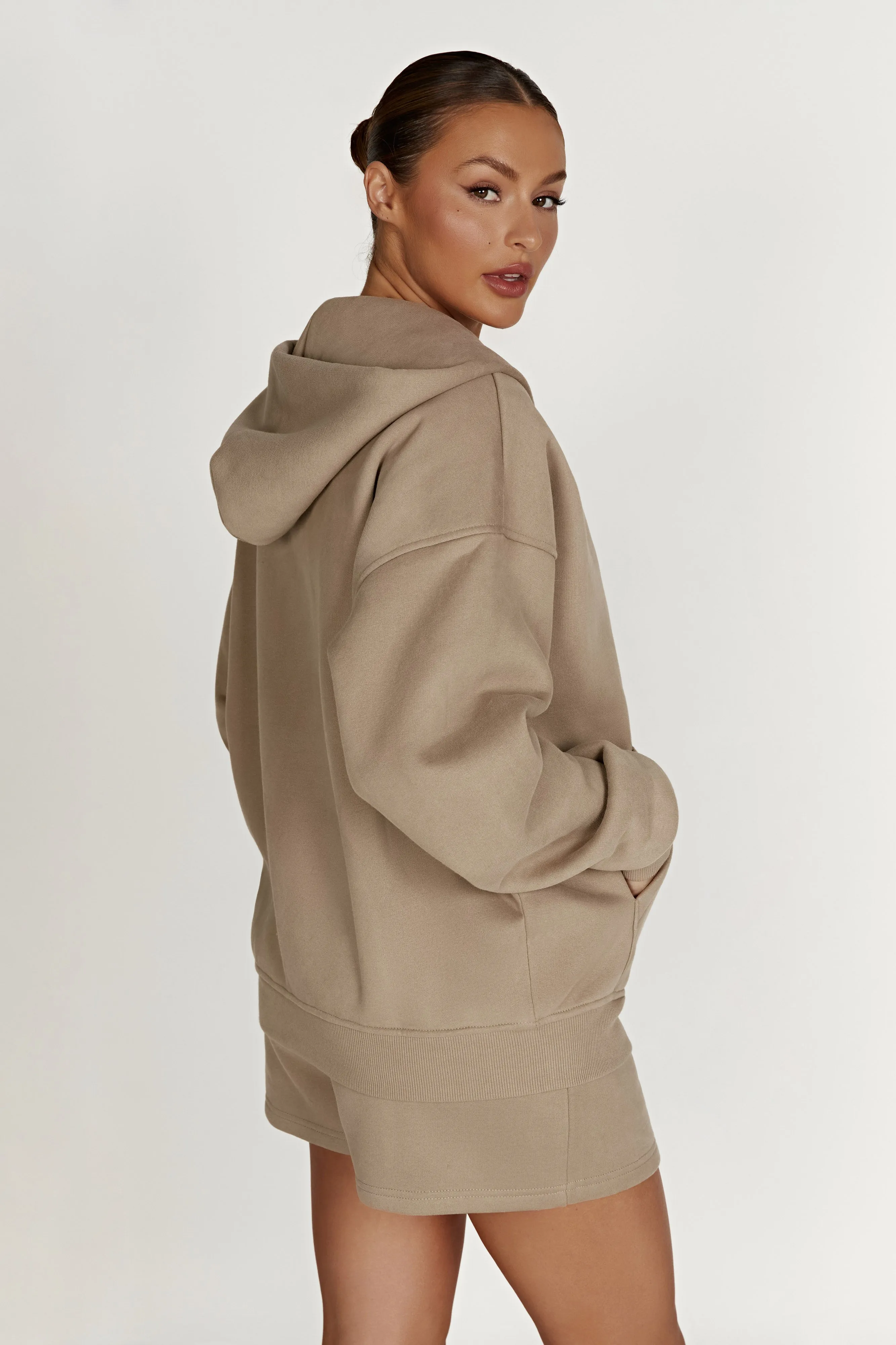 Corrie Unisex Zip Through Hoodie - Cement sold by Meshki product image thumbnail 2