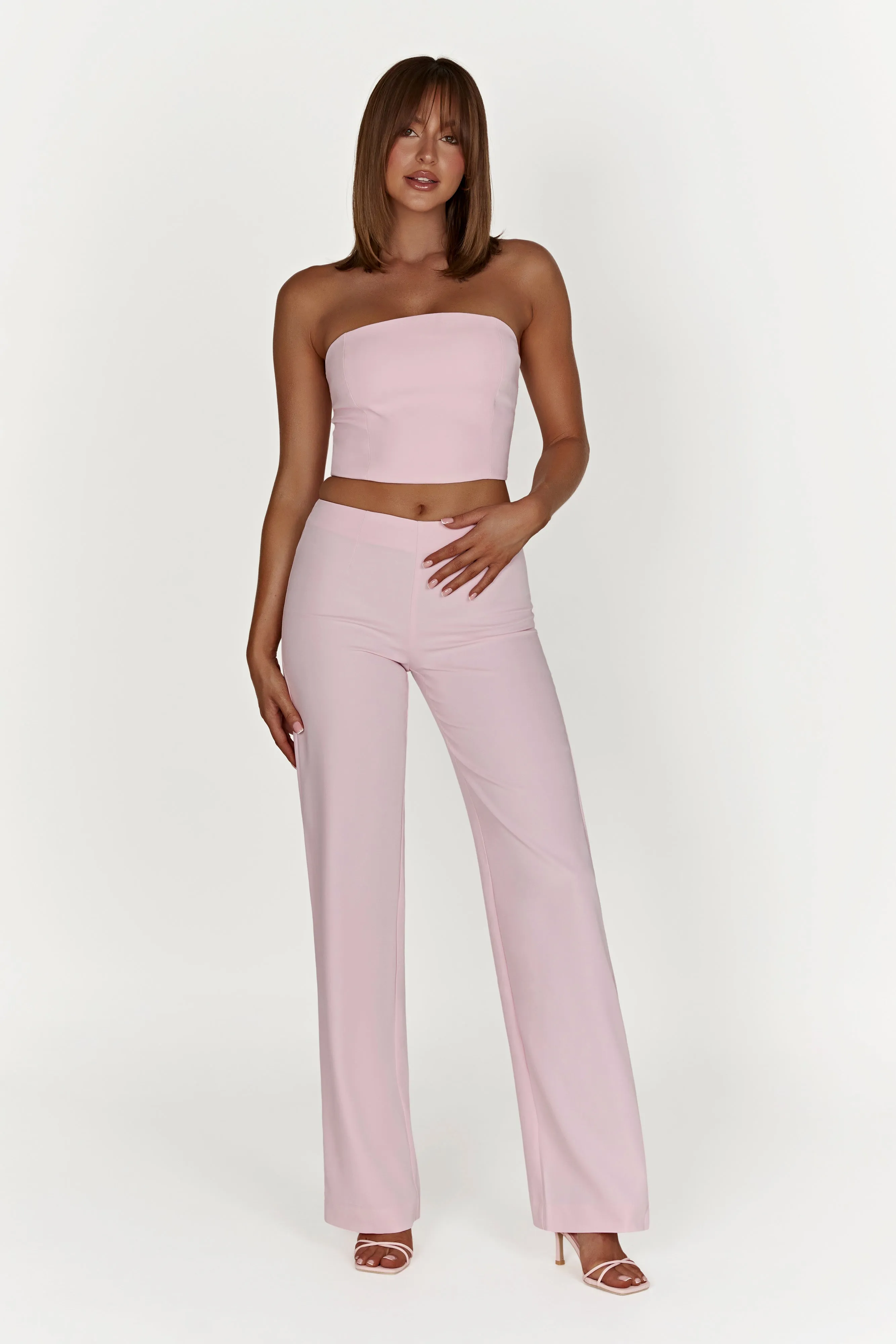 Laurie Low Rise Suiting Pant - Blush Pink sold by Meshki product image thumbnail 5