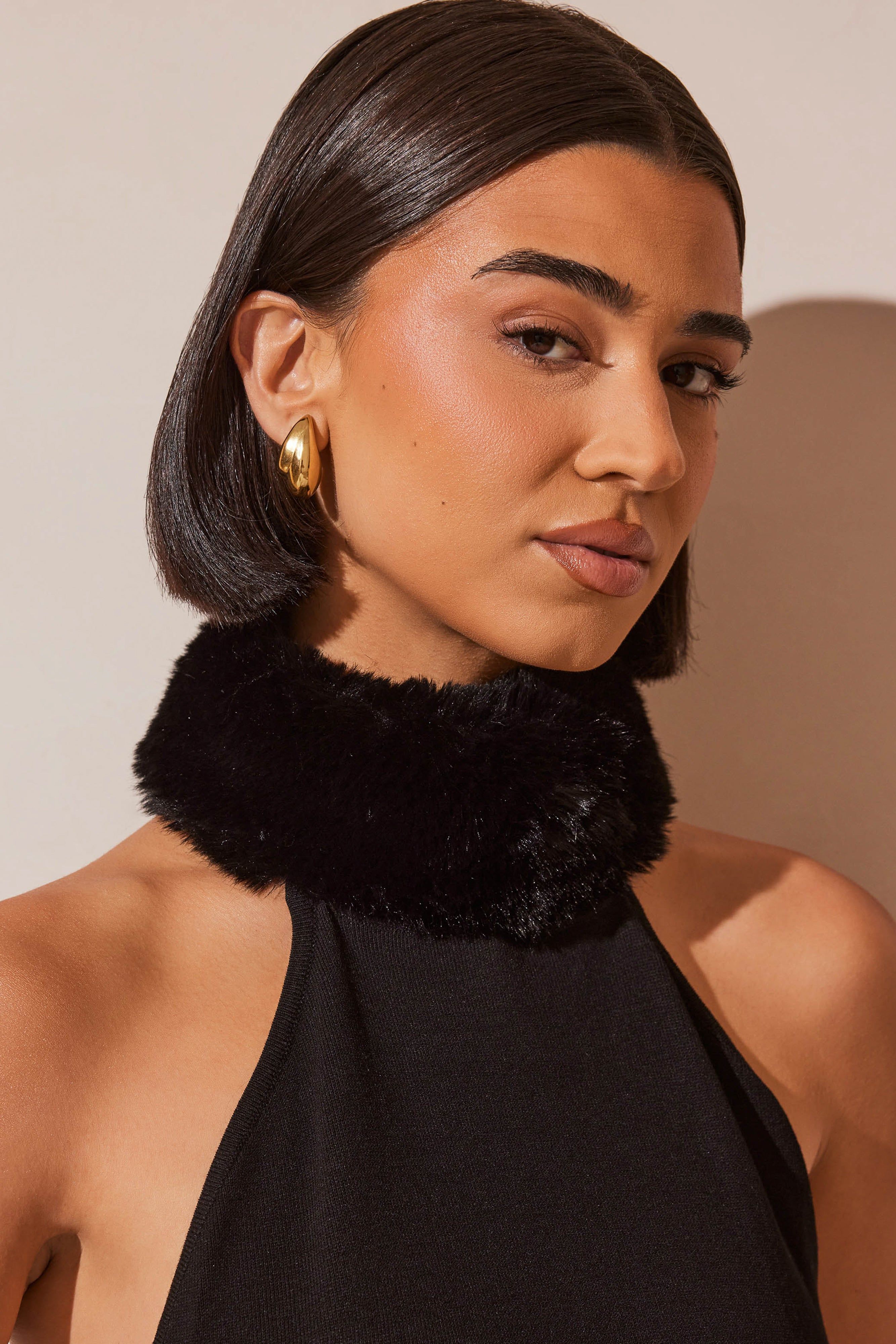 Zadie Double Teardrop Earrings - Gold sold by Meshki