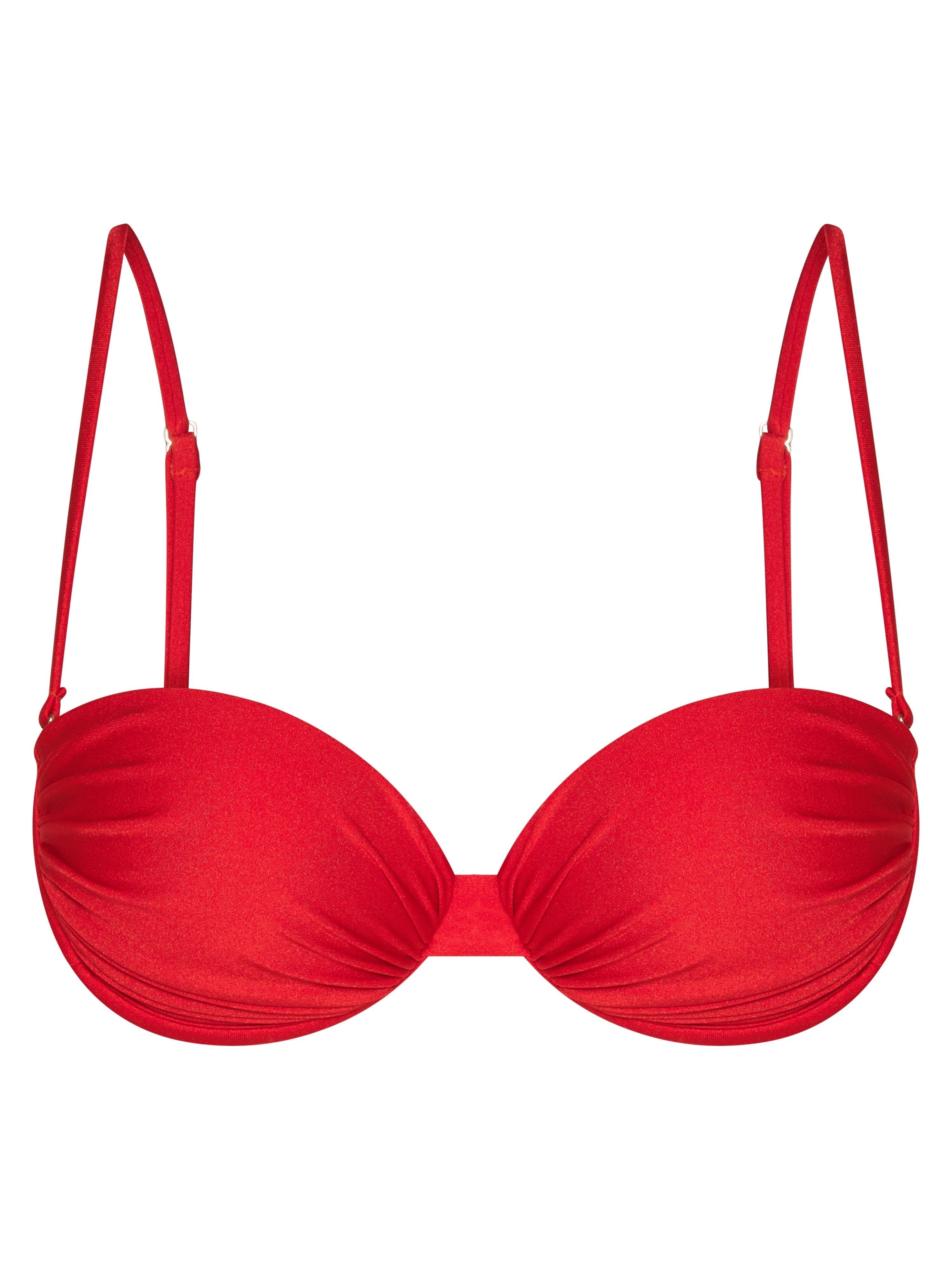 Luca Ruched Balconette Bikini Top - Red sold by Meshki product image thumbnail 9