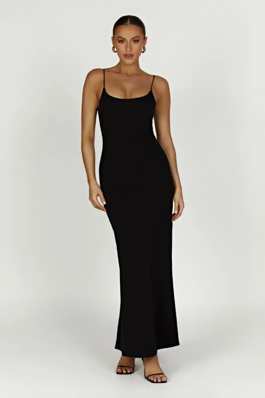 Aylani Cami Maxi Dress - Black made by Meshki