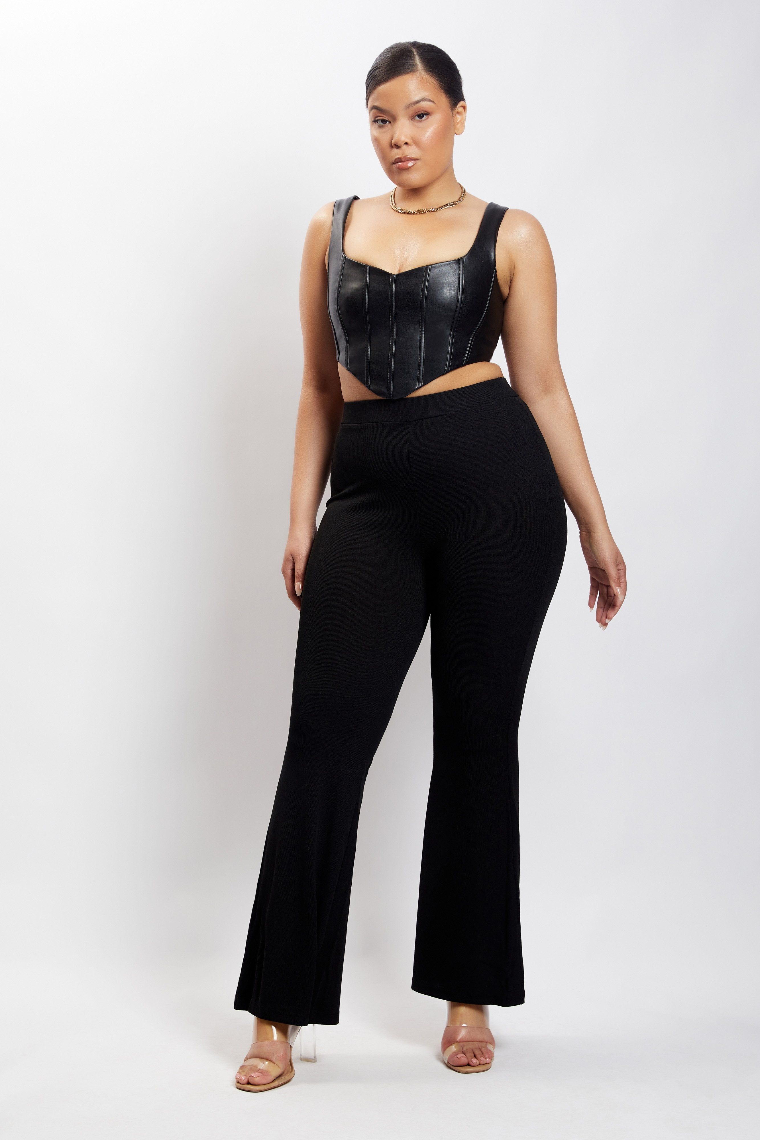 Saskia Straight Leg Trousers - Black sold by Meshki product image thumbnail 5