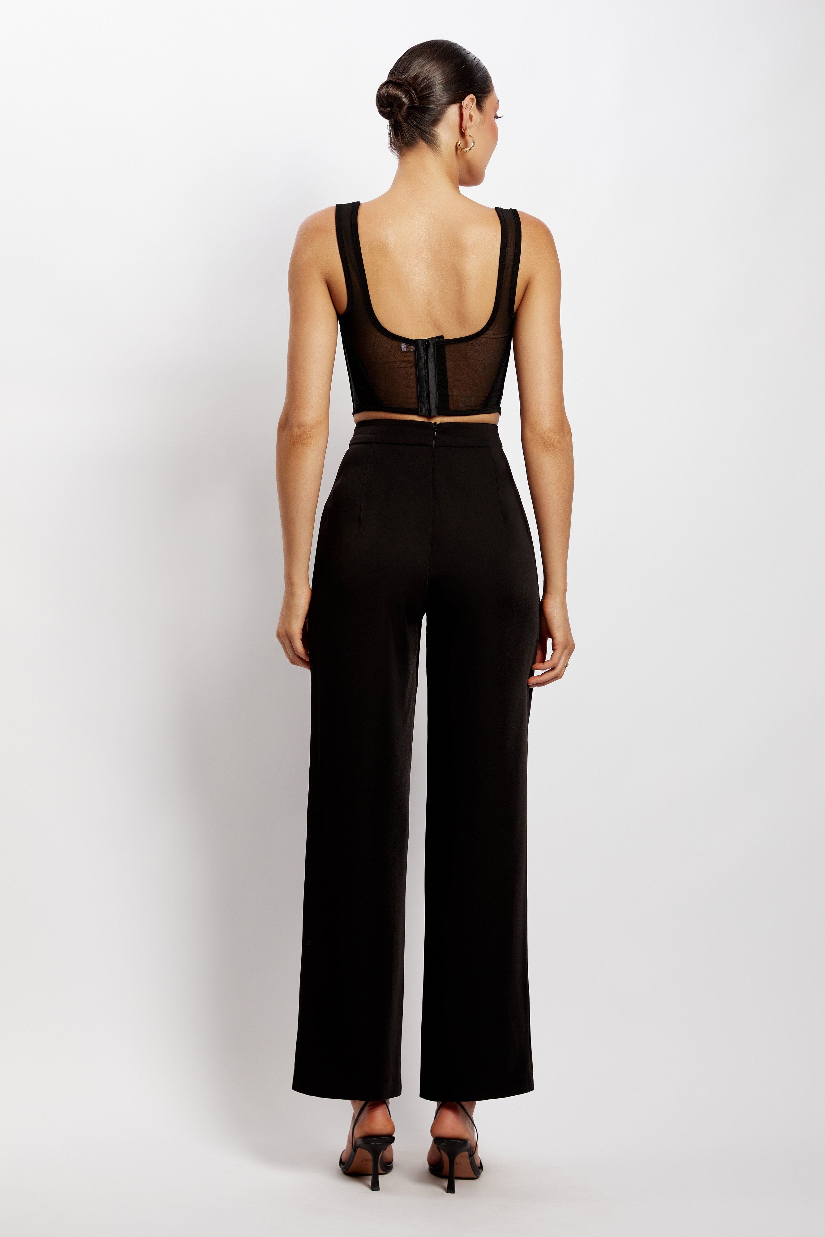 Saskia Straight Leg Trousers - Black sold by Meshki product image thumbnail 2