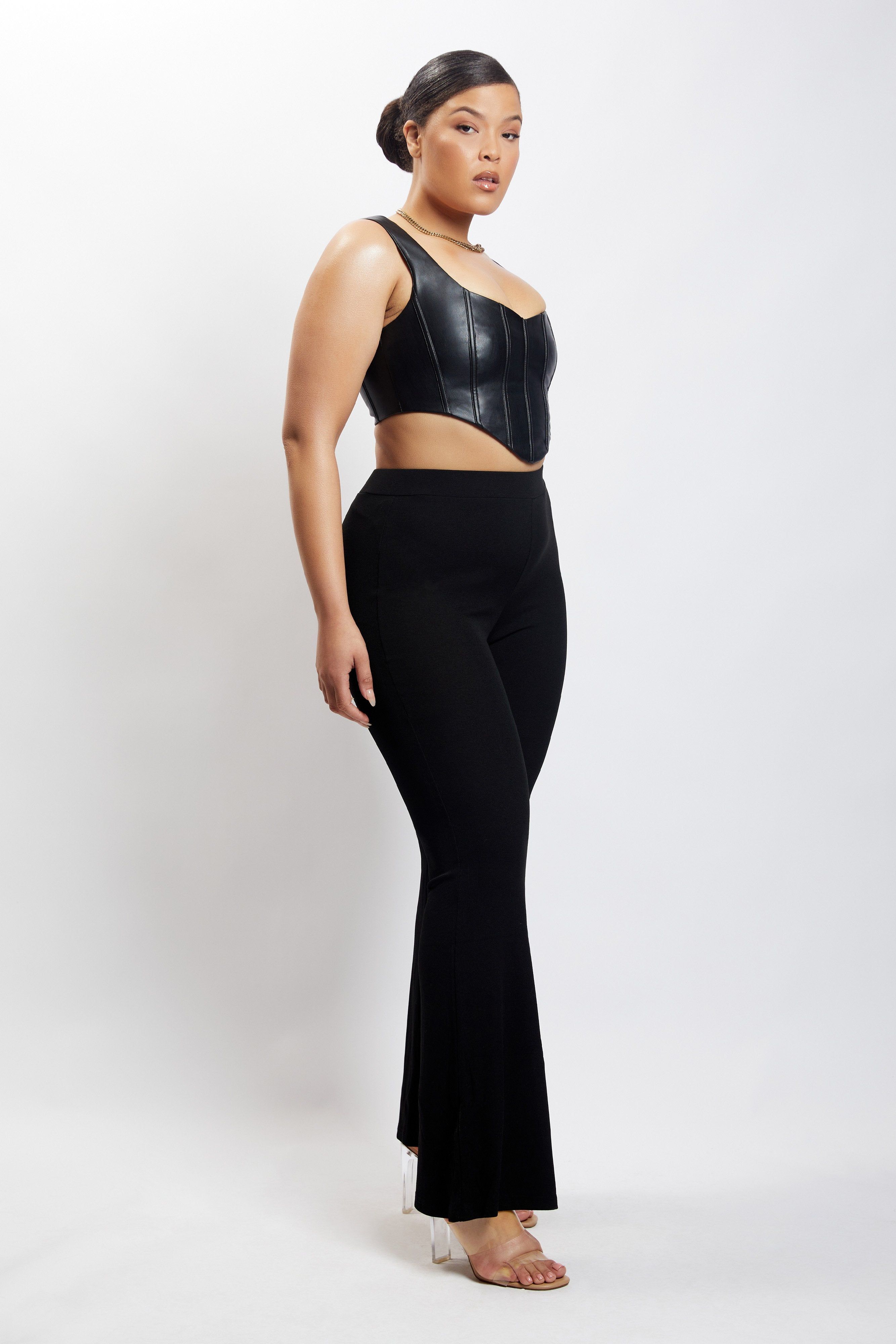 Saskia Straight Leg Trousers - Black sold by Meshki product image thumbnail 4