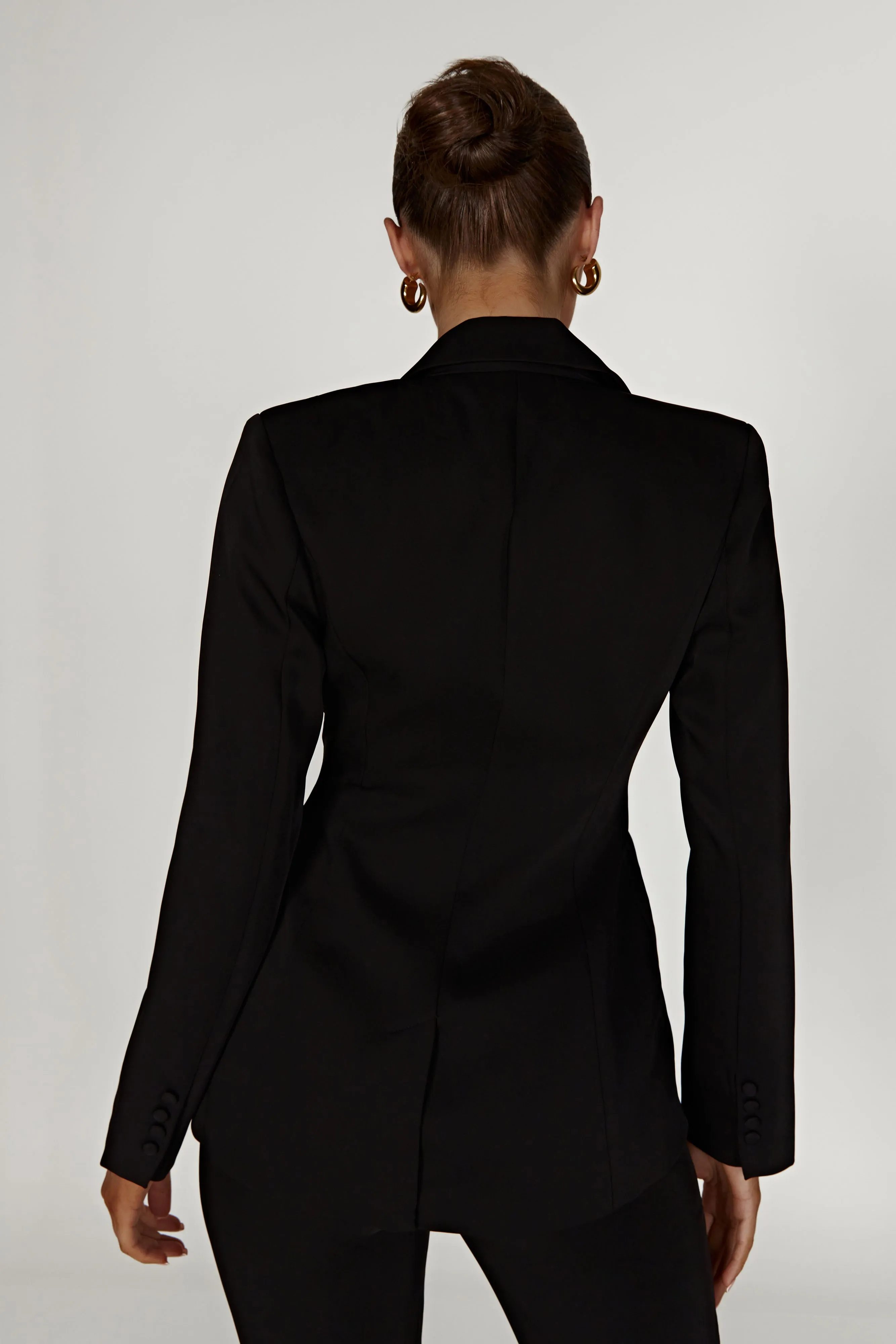 Helda Fitted Cinched Waist Blazer - Black sold by Meshki product image thumbnail 3