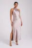 Claire Satin Drape Back Maxi Dress - Taupe sold by Meshki