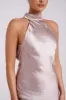 Claire Satin Drape Back Maxi Dress - Taupe sold by Meshki