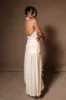 Graziana Satin Chiffon Plunge Maxi Dress - Ivory sold by Meshki
