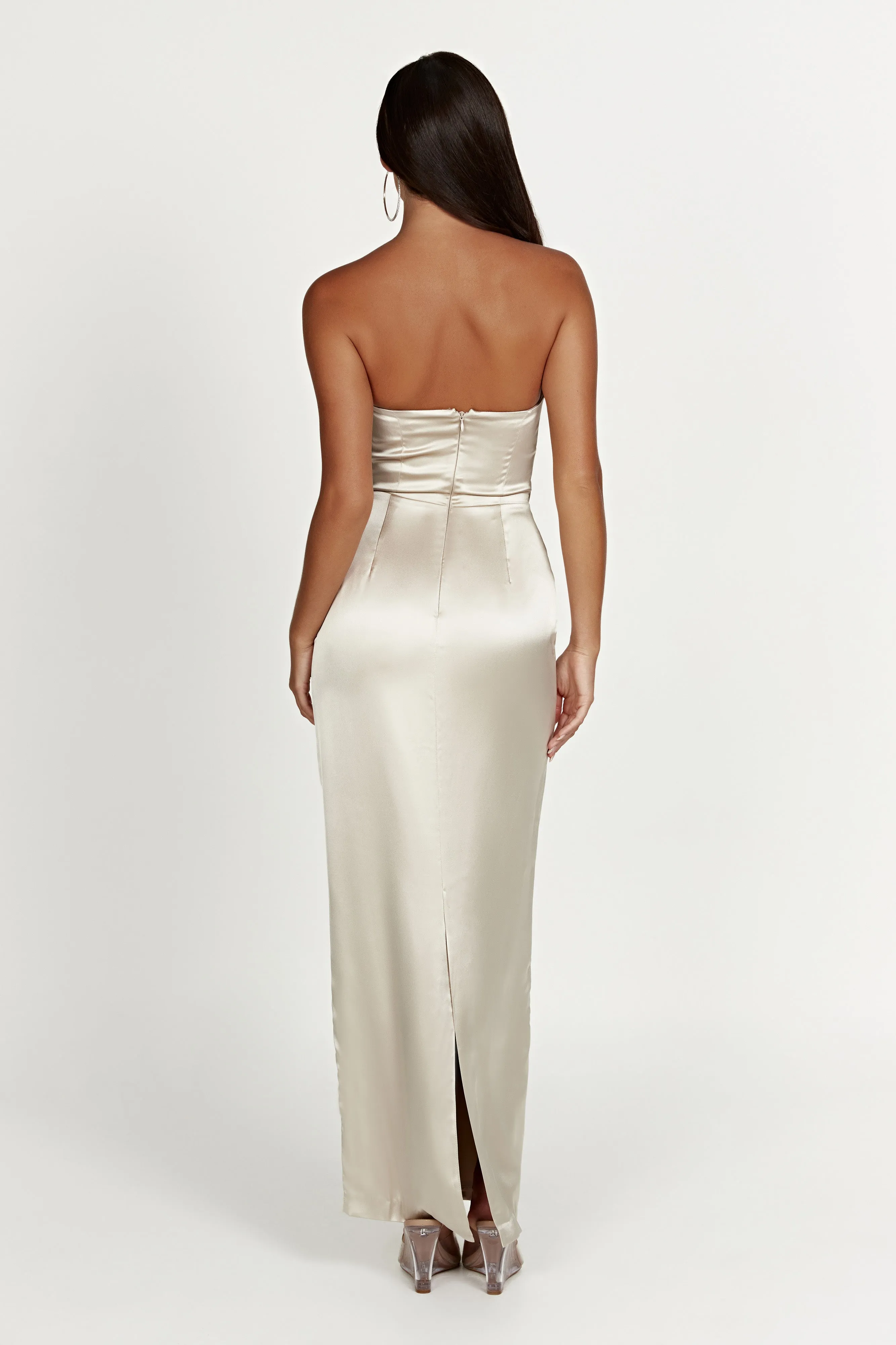 Alanis Strapless Maxi Dress - Champagne sold by Meshki product image thumbnail 2