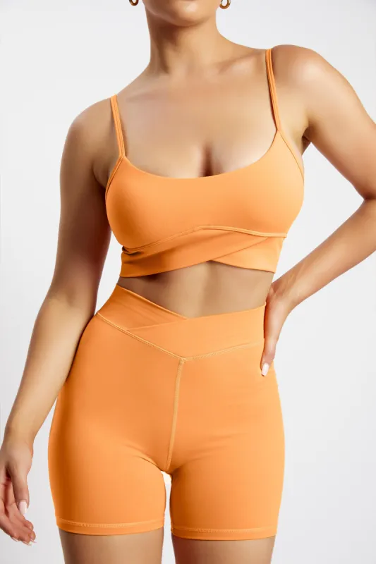 Summer V Front Crop Top - Tangerine sold by Meshki
