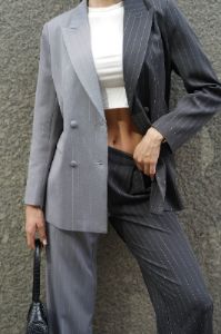 Madison Two Tone Oversized Blazer - Grey Two Tone sold by Meshki